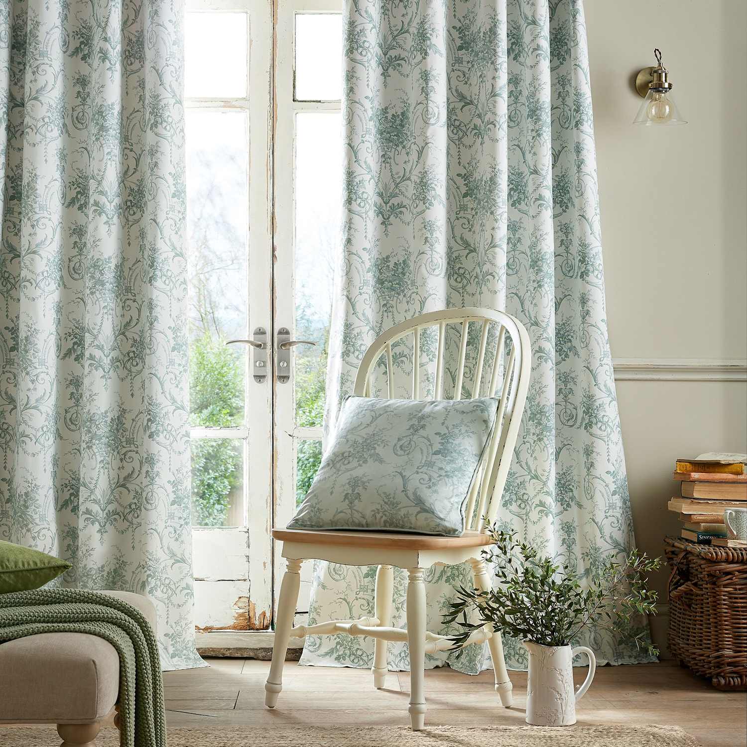 Laura Ashley Tuileries Blackout Eyelet Curtains - W117cm, Drop 137cm - White Mix - Available at M&S