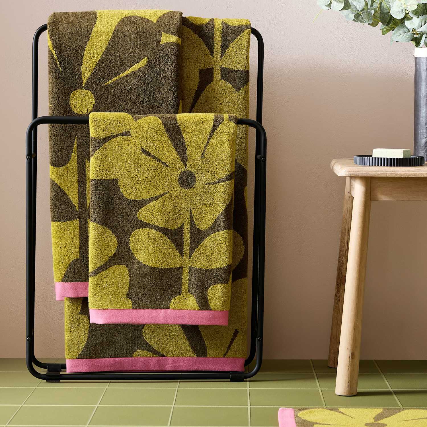 Orla Kiely Pure Cotton Wildflower Bath Mat - Bath Towel - Yellow Mix - Available at M&S