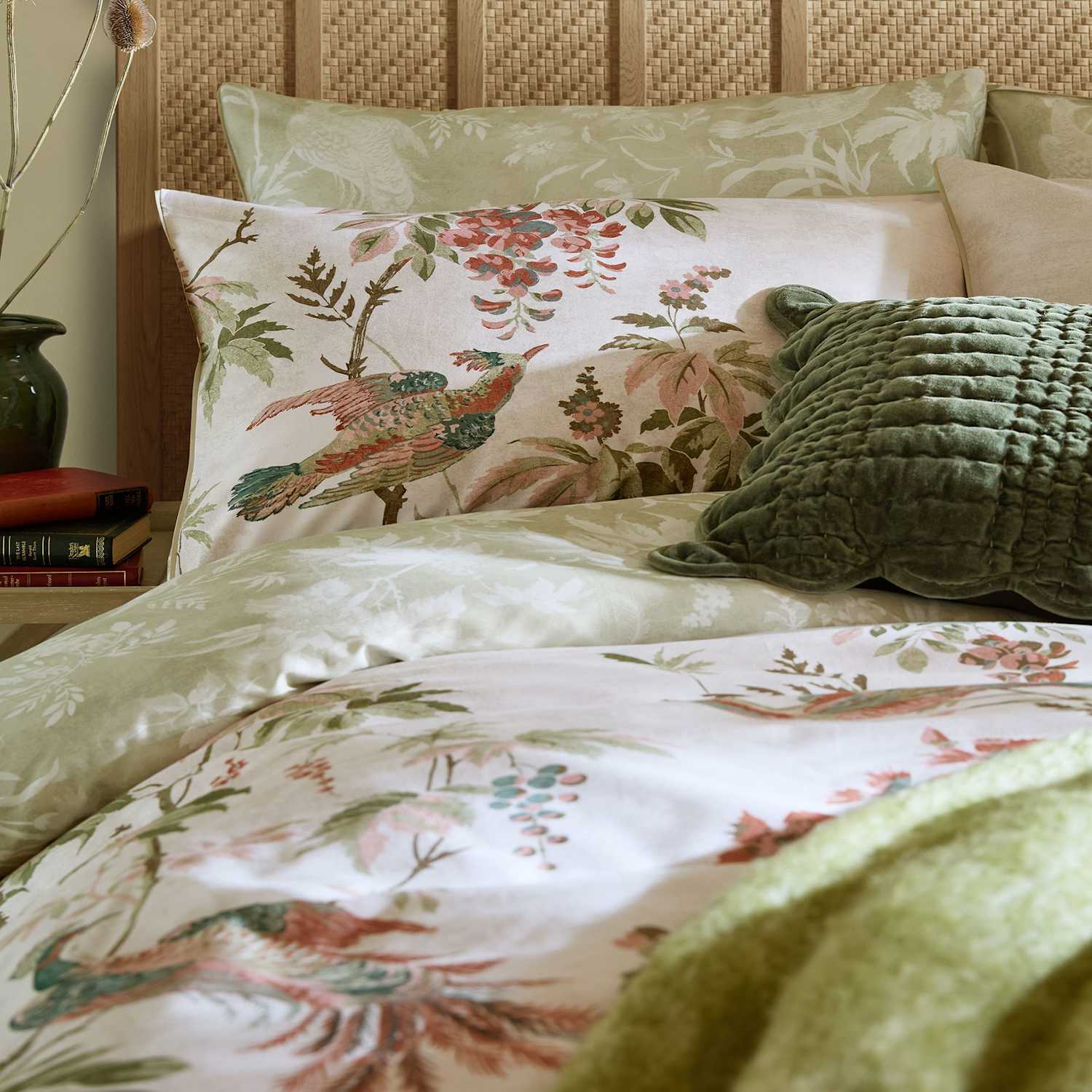Laura Ashley 2 Pack Pure Cotton Attleton Pillowcases - Green Mix - Available at M&S