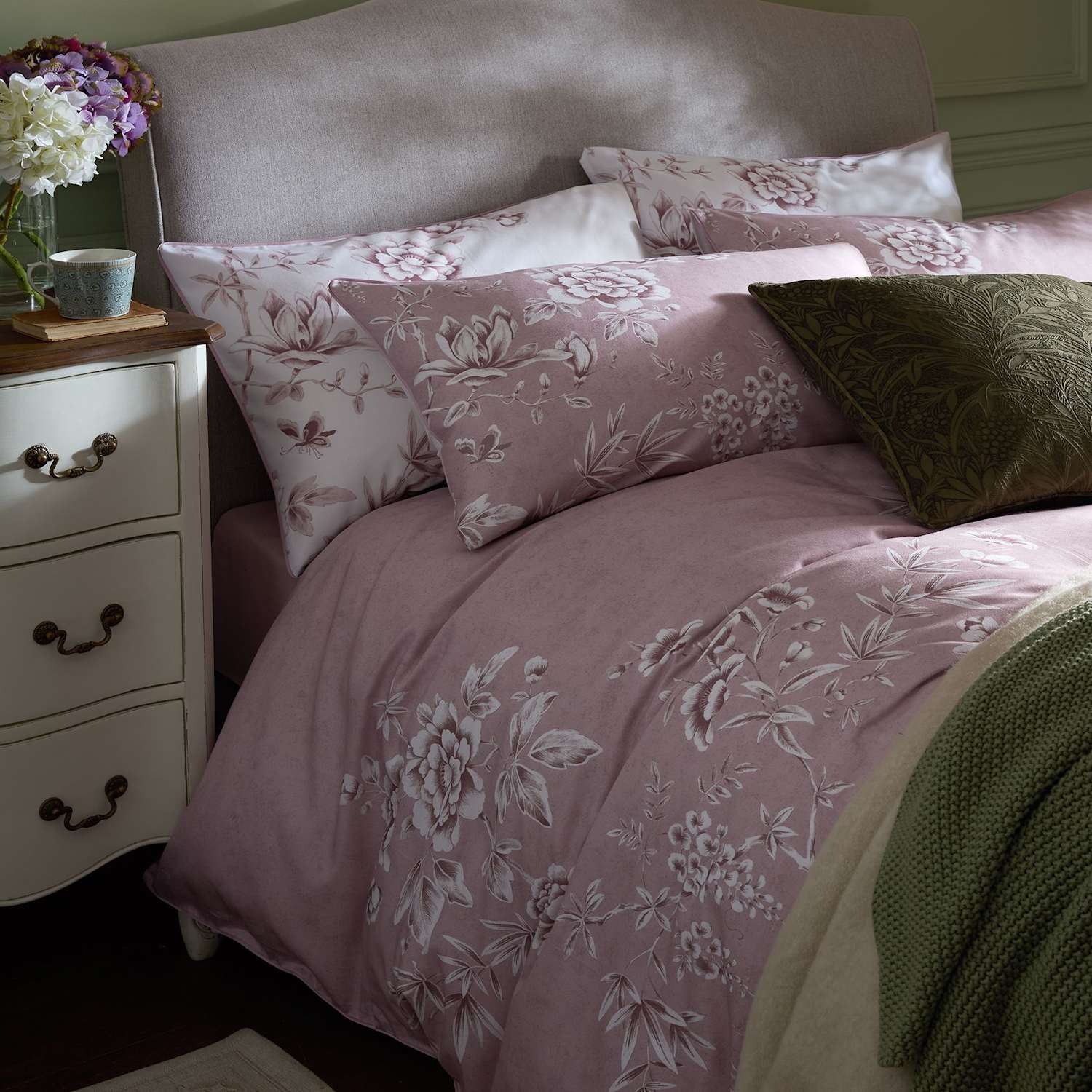 Laura Ashley 2 Pack Pure Cotton Rowsham Garden Pillowcases - Pink Mix - Available at M&S