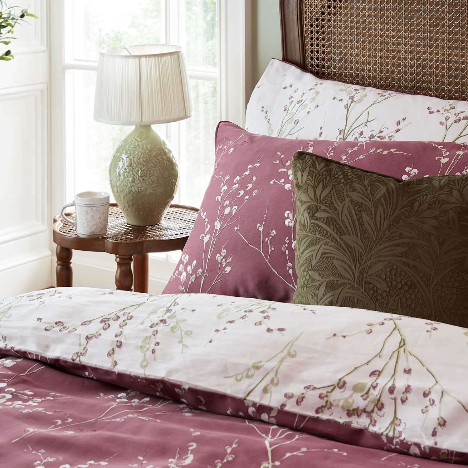 Laura Ashley 2 Pack Pure Cotton Sateen Pussy Willow Pillowcases - Purple Mix - Available at M&S
