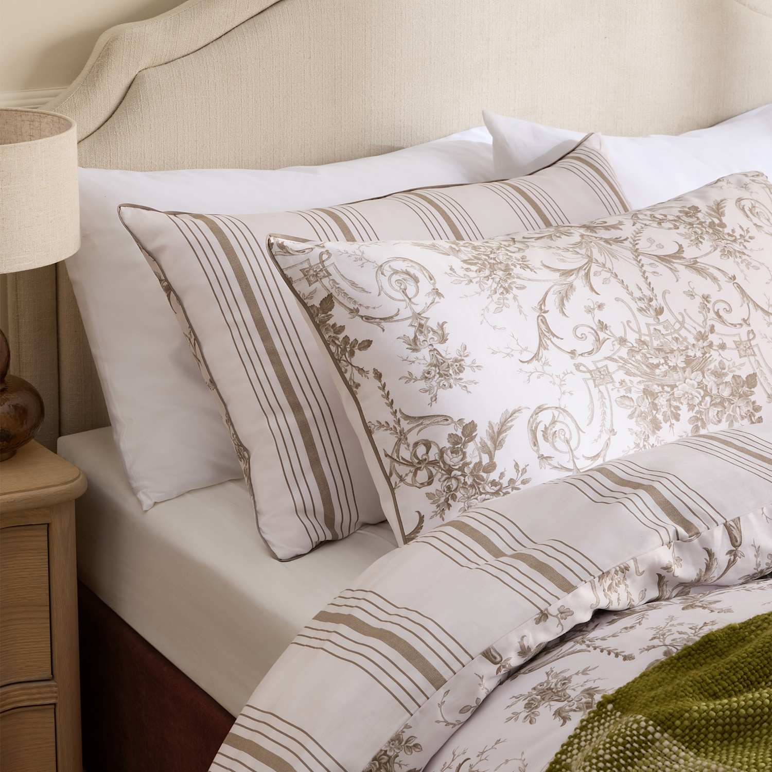 Laura Ashley 2 Pack Pure Cotton Tuileries Pillowcases - Oatmeal Mix - Available at M&S