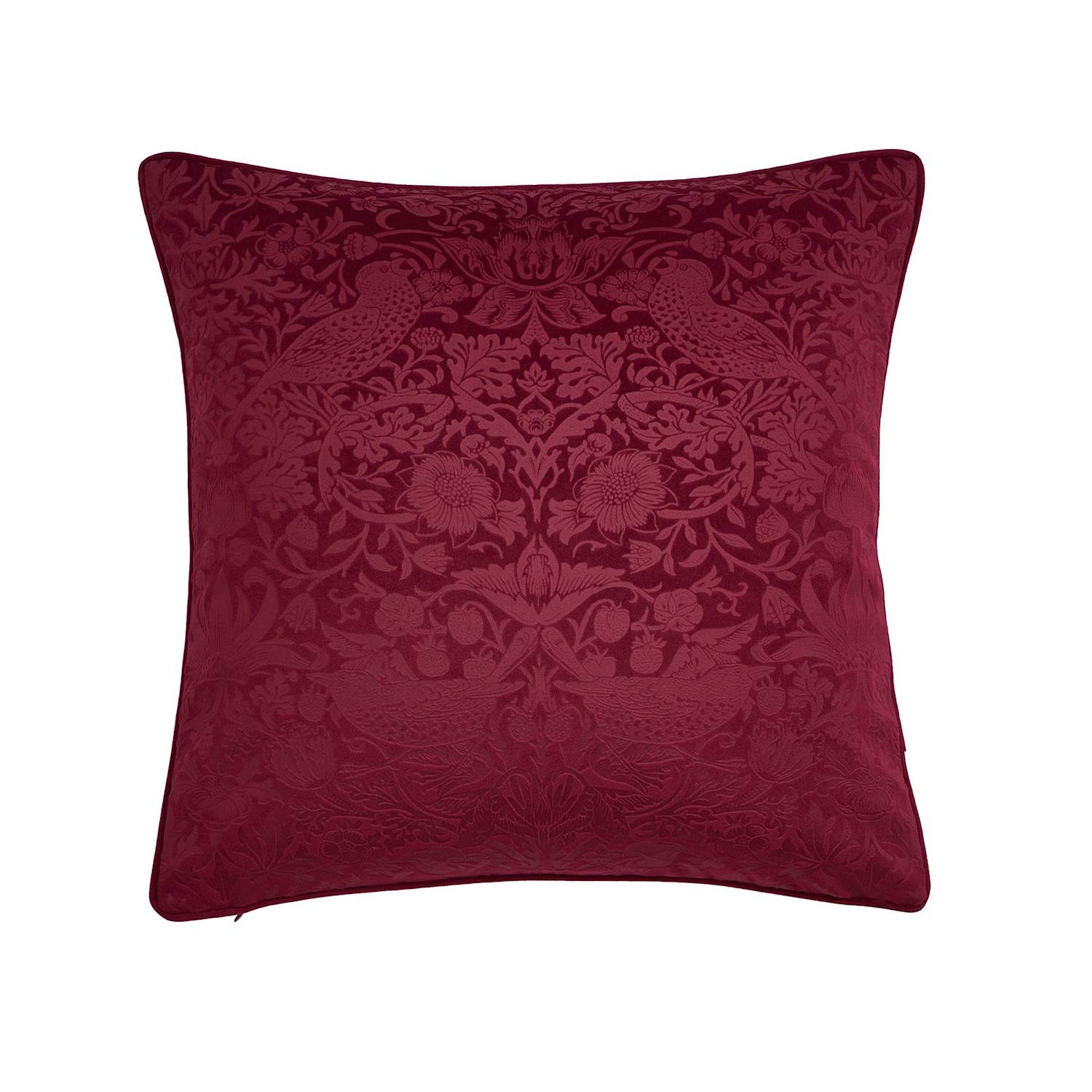William Morris At Home Velvet Strawberry Thief Cushion - Available at M&S