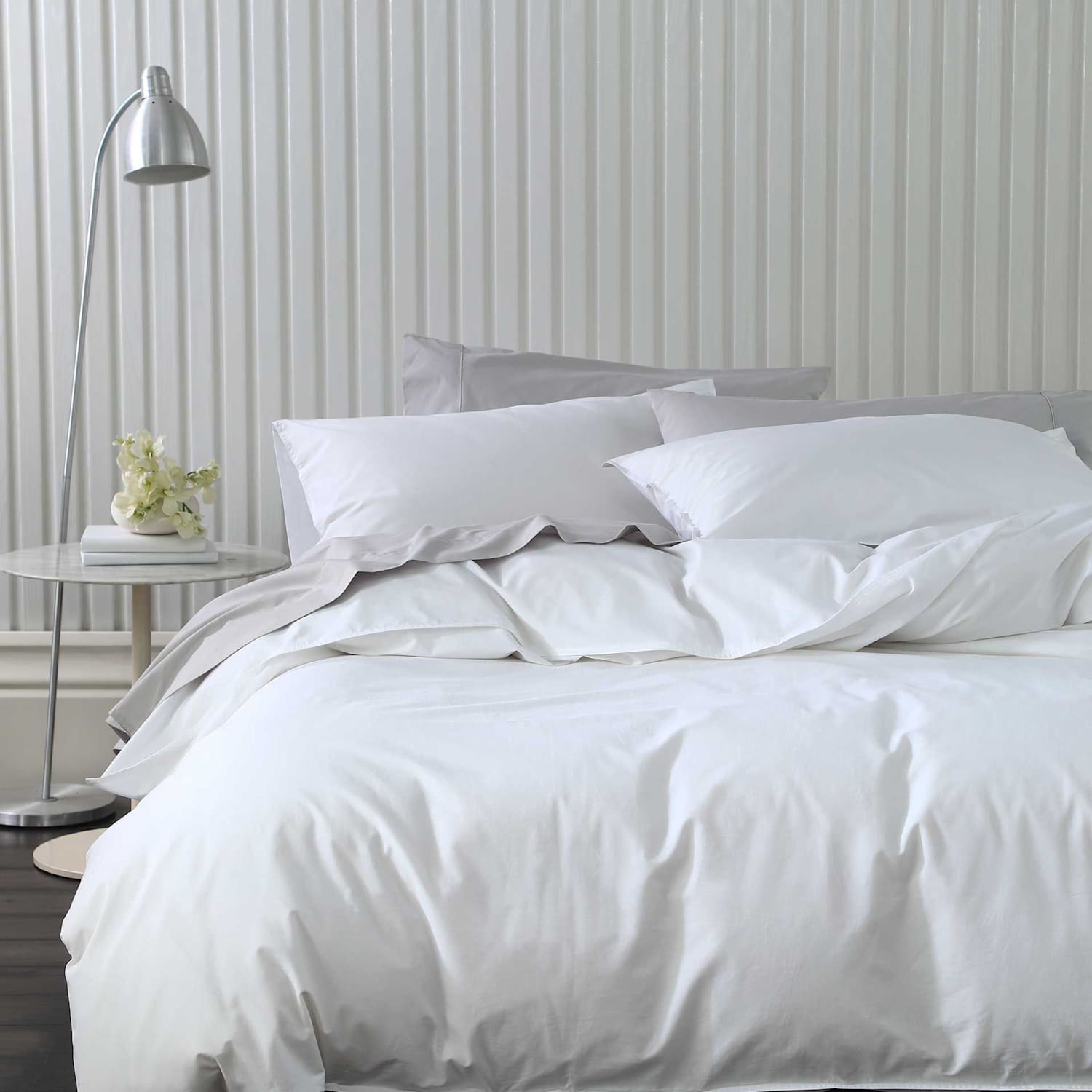 Mm Linen Pure Cotton Bedding Set - King Size (5 ft) - White - Available at M&S