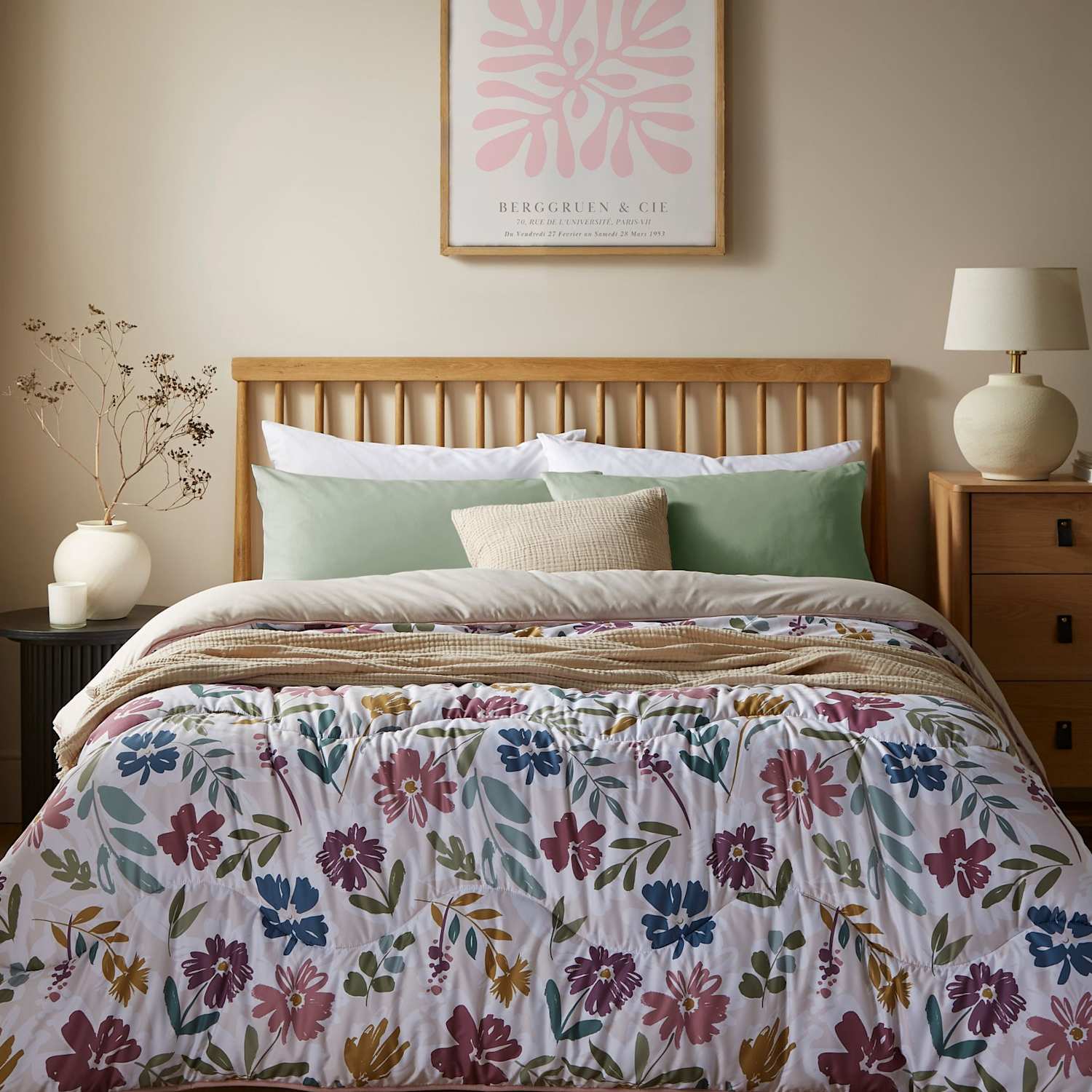Nightlark Autumn Meadow 10.5 Tog Coverless Duvet Set - Single (3 ft) - Pink - Available at M&S