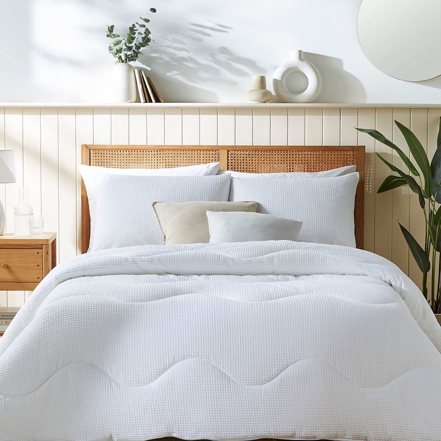 Nightlark Pure Cotton Waffle 4.5 Tog Coverless Duvet - King Size (5 ft) - White - Available at M&S