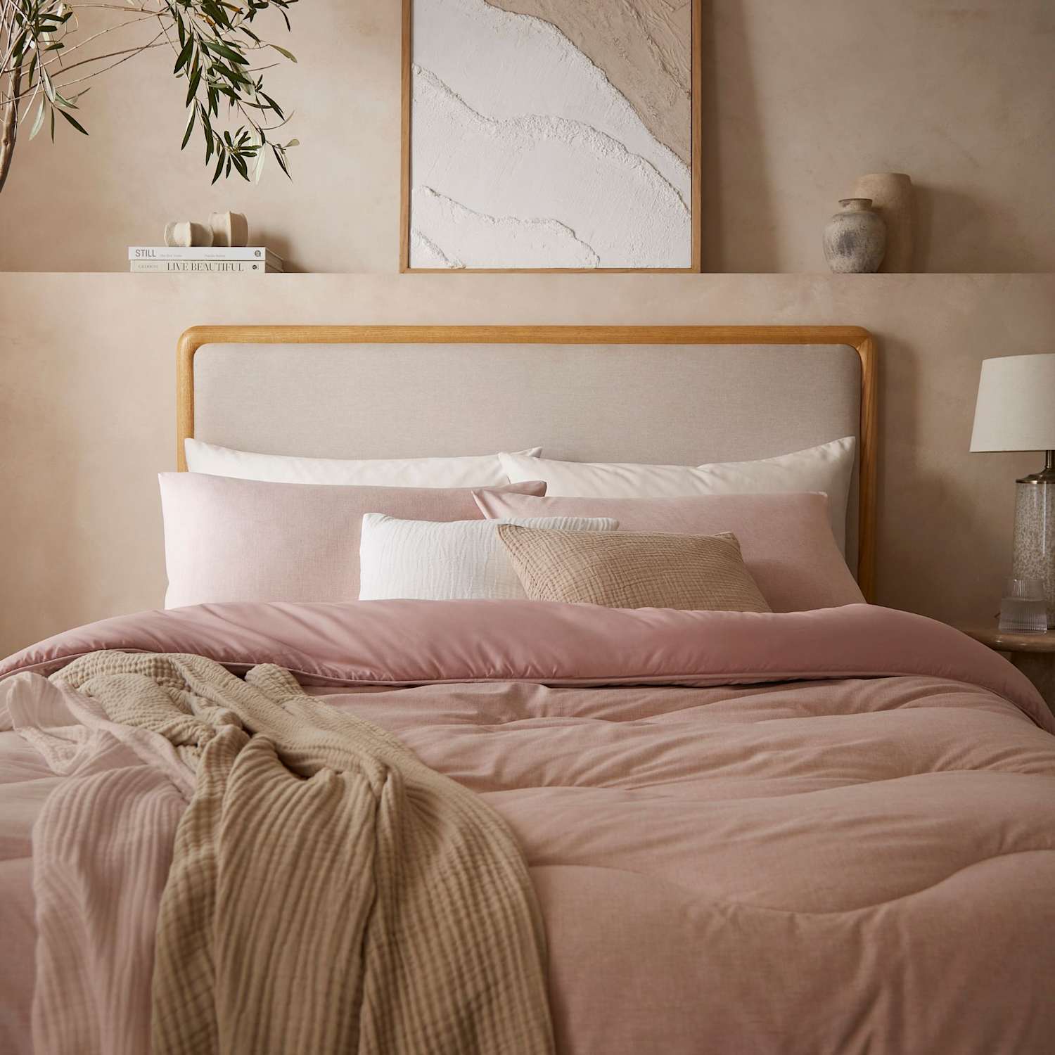 Nightlark Soft Weave 4.5 Tog Coverless Duvet Set - Single (3 ft) - Light Pink - Available at M&S