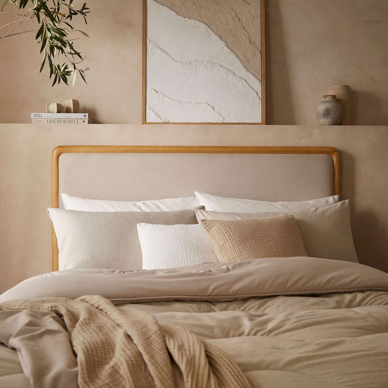 Nightlark Soft Weave 4.5 Tog Coverless Duvet Set - Double (4 ft 6) - Oatmeal - Available at M&S