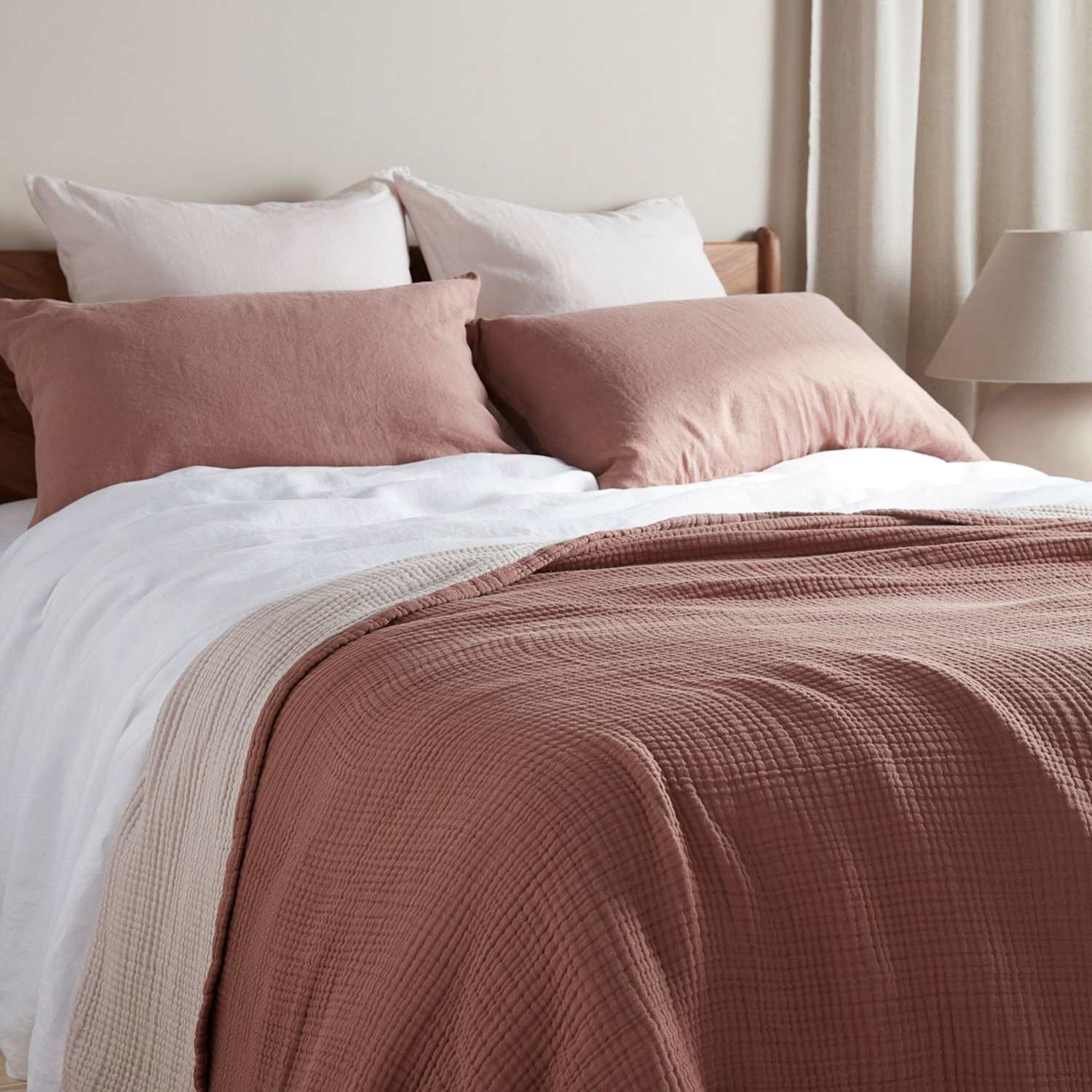 Bedfolk Pure Cotton Reversible Extra Large Throw - XL - King Size - Multi - Available at M&S