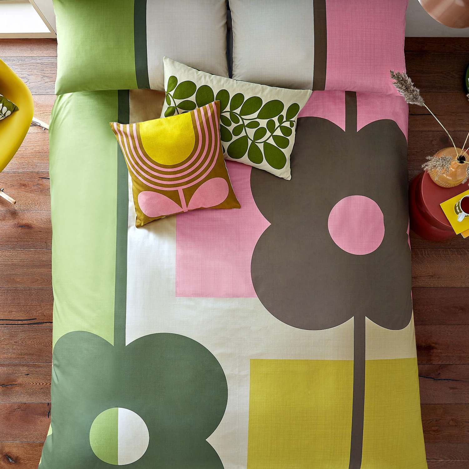 Orla Kiely Pure Cotton Abacus Block Percale Bedding Set - King Size (5 ft) - Multi - Available at M&S