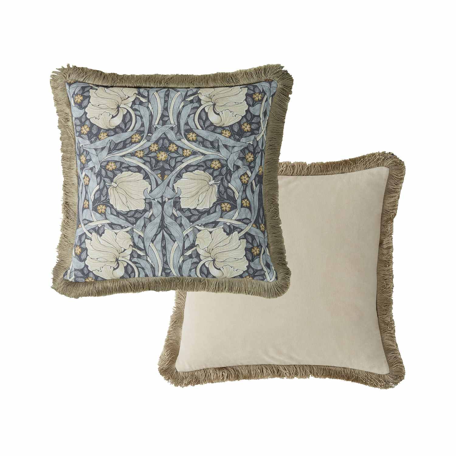 William Morris At Home Pure Cotton Pimpernel Cushion - Blue Mix - Available at M&S