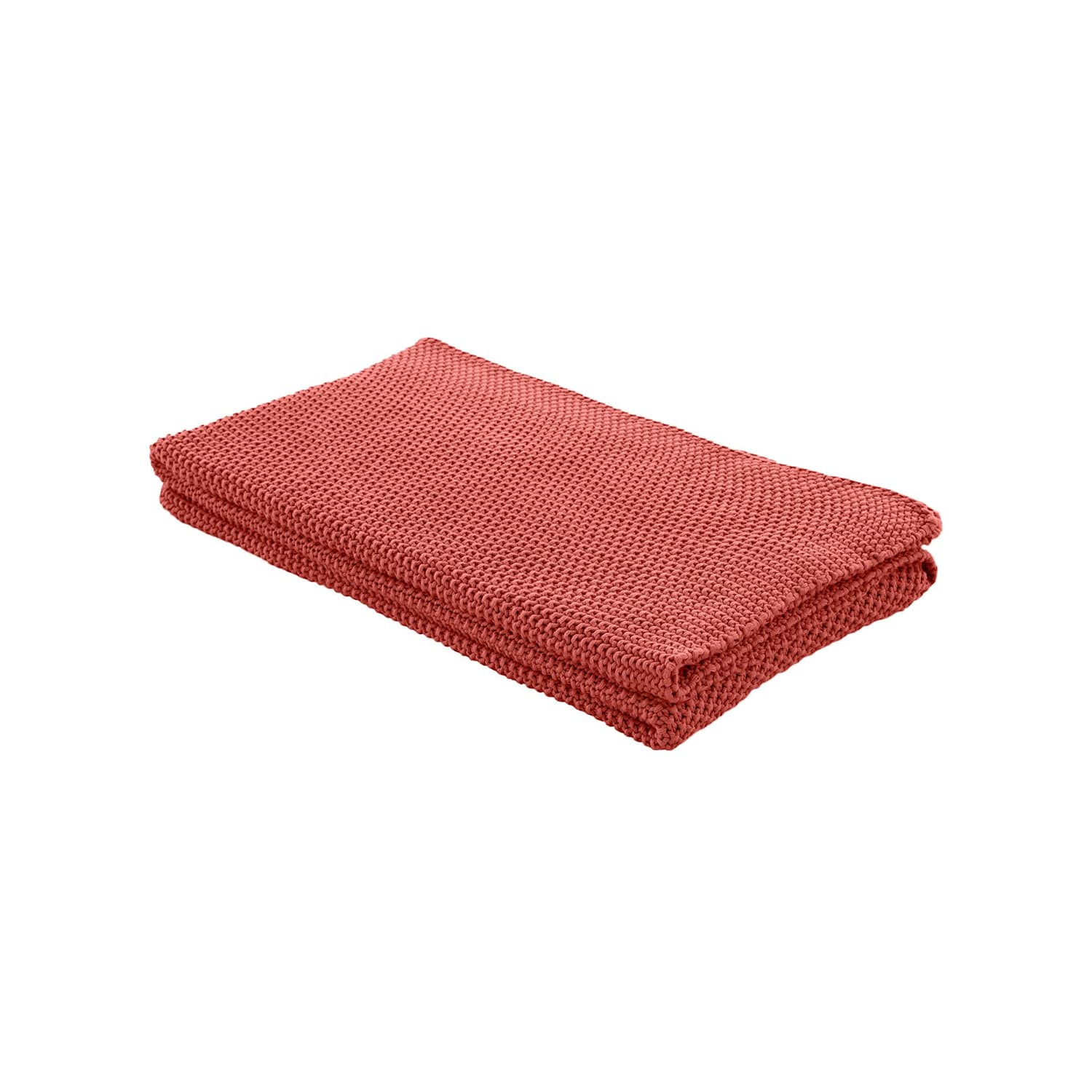 Laura Ashley Pure Cotton Parker Knitted Throw - Wider Width - Red - Available at M&S