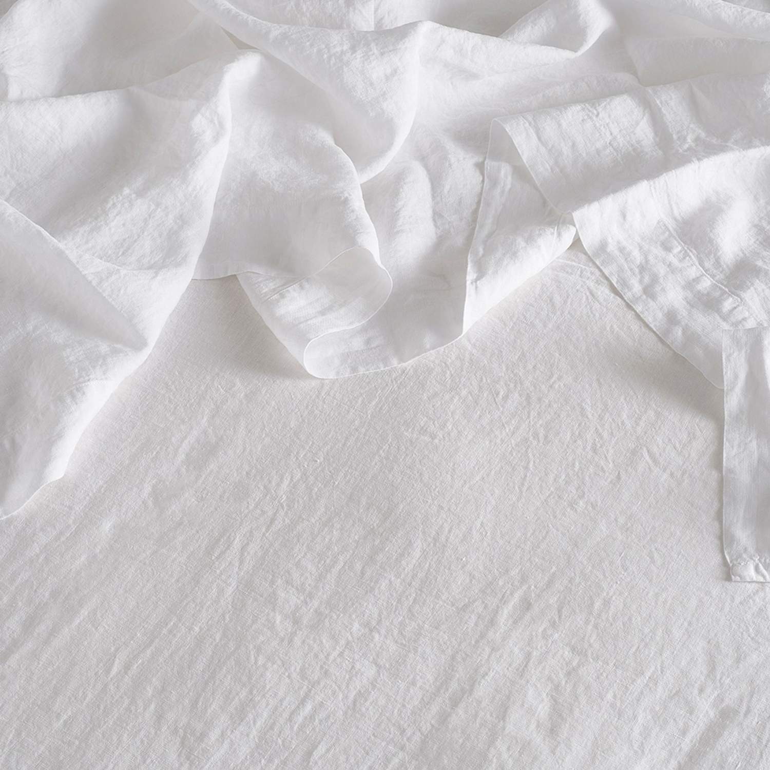 Bedfolk Pure Linen Washed Flat Sheet - Single (3 ft) - White - Available at M&S