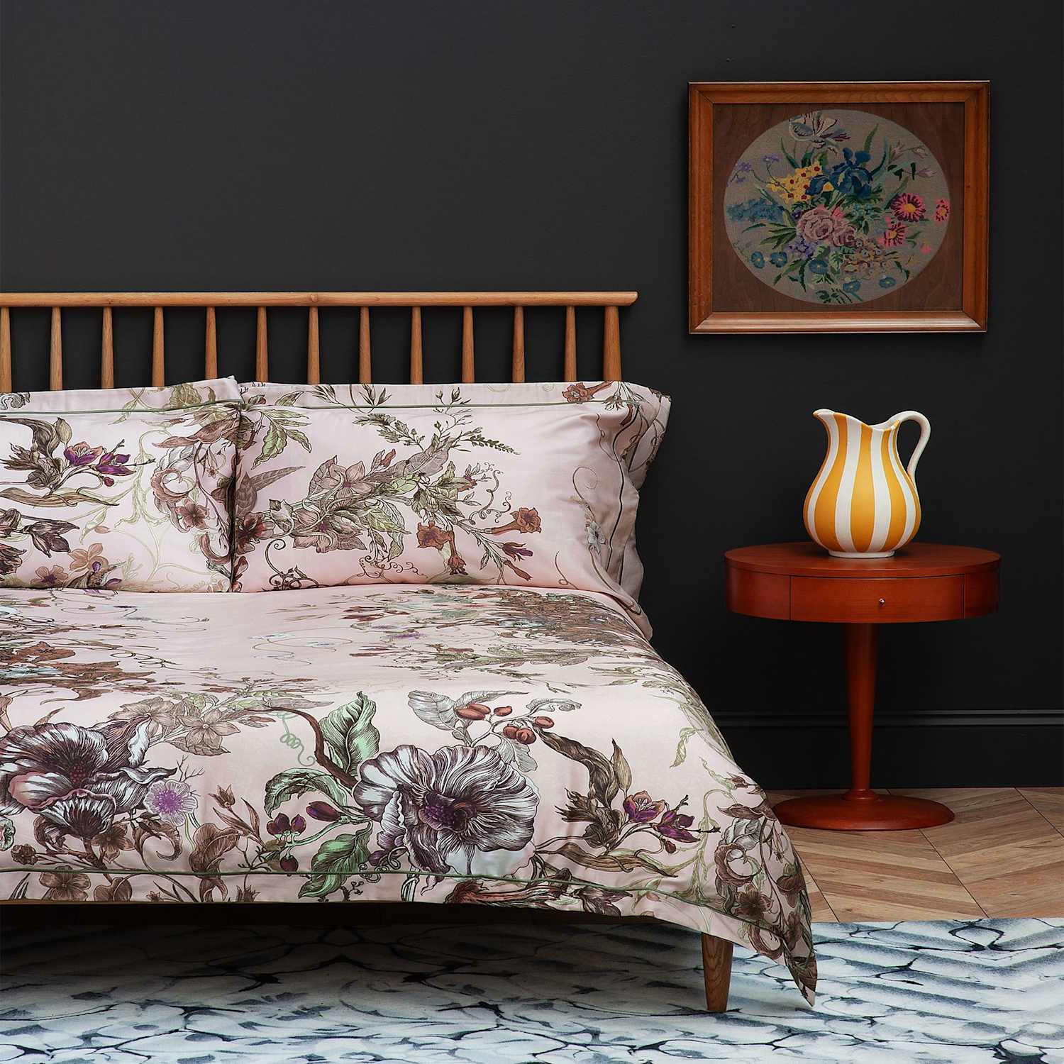 Timorous Beasties Pure Cotton Opera Botanica Bedding Set - Single (3 ft) - Light Pink Mix - Available at M&S