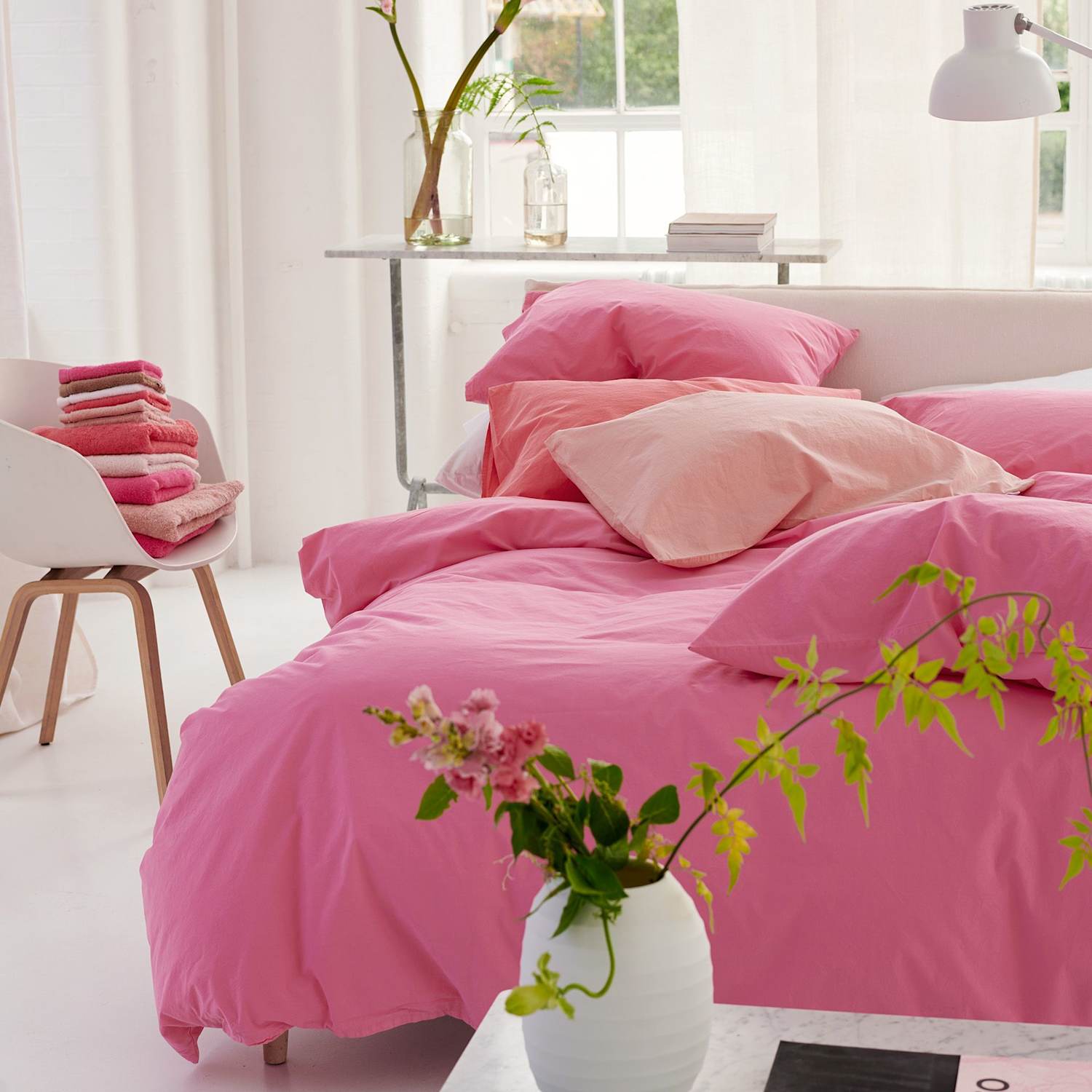 Designers Guild Pure Cotton Loweswater Bedding Set - Single (3 ft) - Pink - Available at M&S