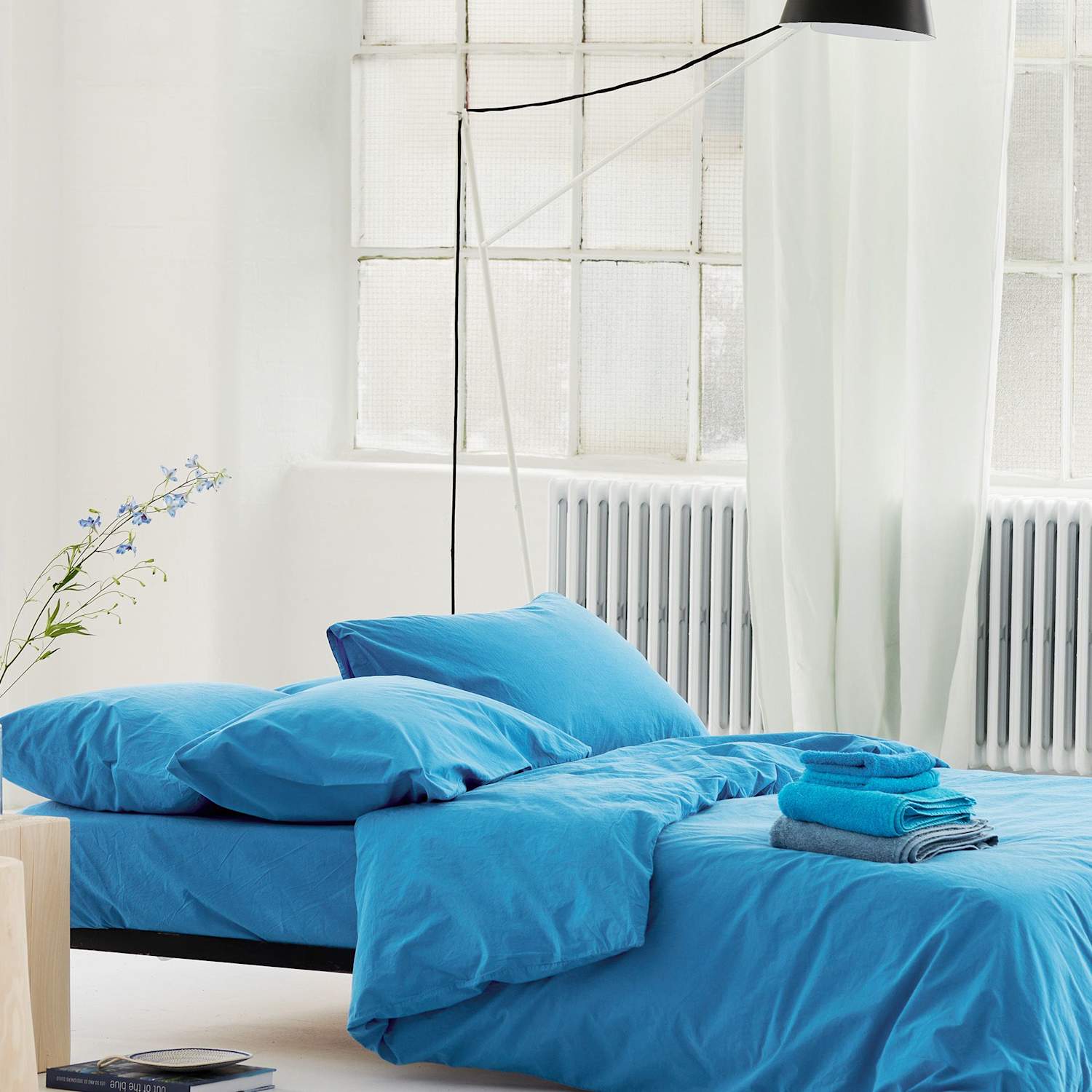 Designers Guild Pure Cotton Loweswater Bedding Set - Single (3 ft) - Blue - Available at M&S