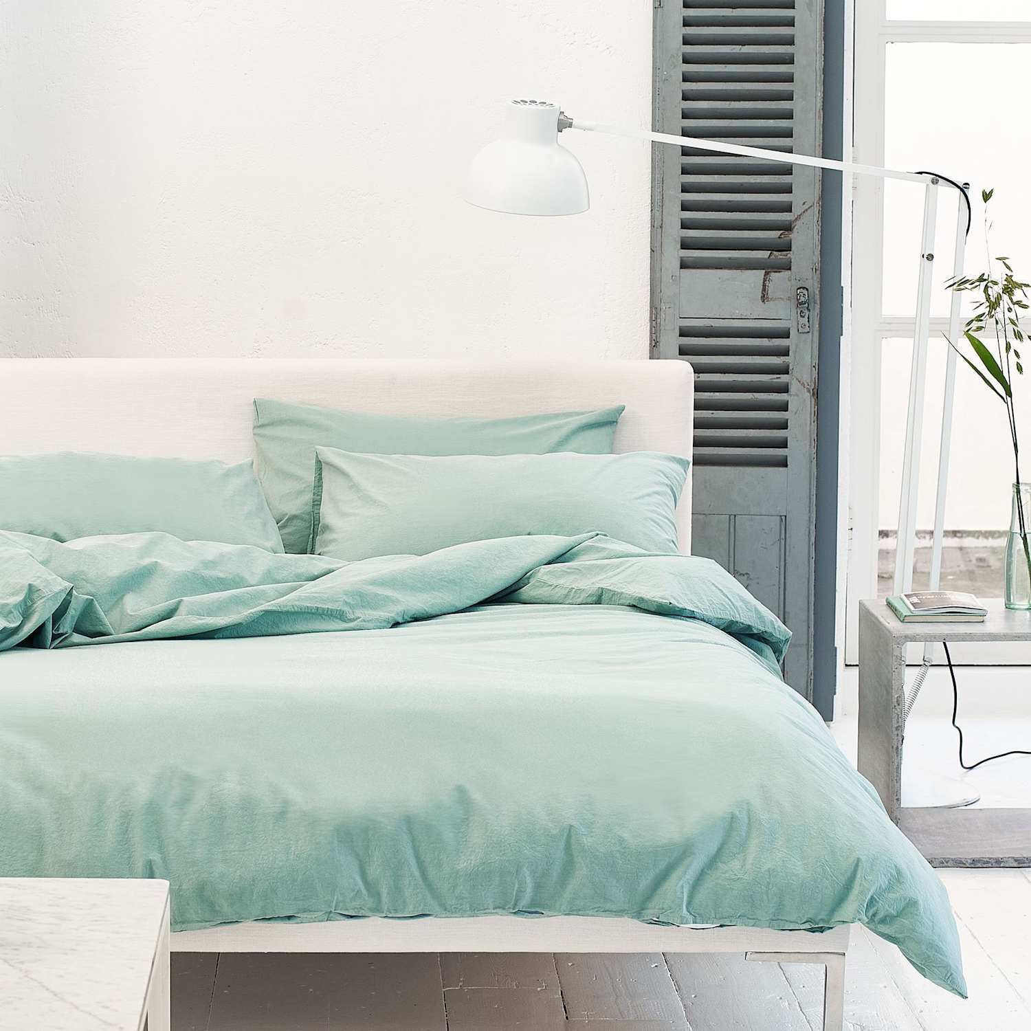 Designers Guild Pure Cotton Loweswater Bedding Set - King Size (5 ft) - Light Green - Available at M&S