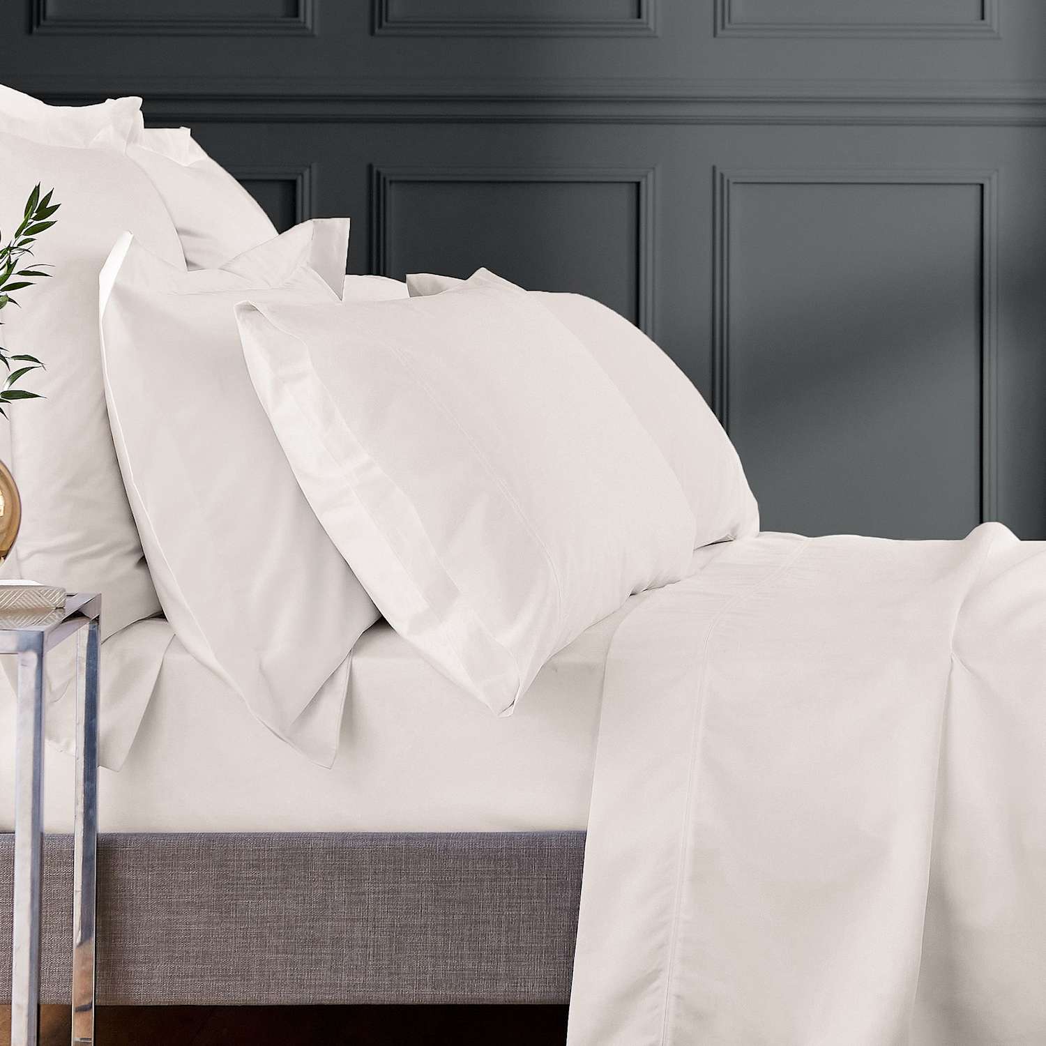 Bedeck Of Belfast Egyptian Cotton 1000 Thread Count Flat Sheet - King Size (5 ft) - Light Cream - Available at M&S