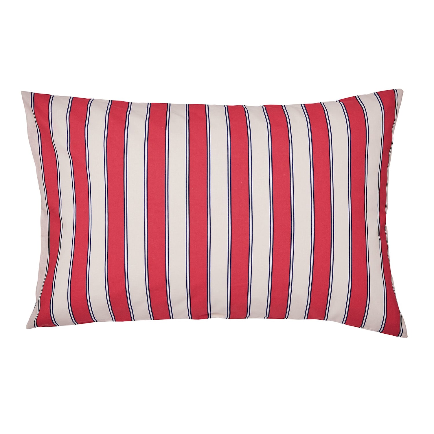 Land & Shore 2 Pack Pure Cotton Alec Striped Pillowcases - Red Mix - Available at M&S