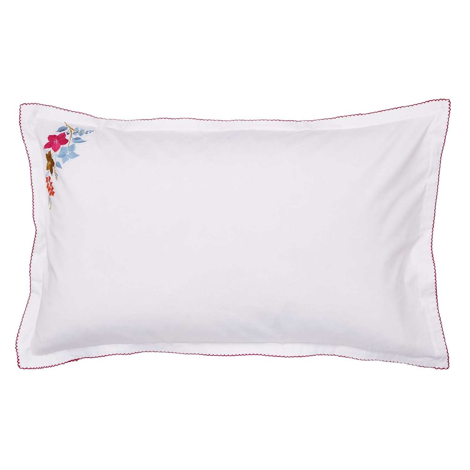 Land & Shore 2 Pack Fia Pure Cotton Pillowcases - White Mix - Available at M&S