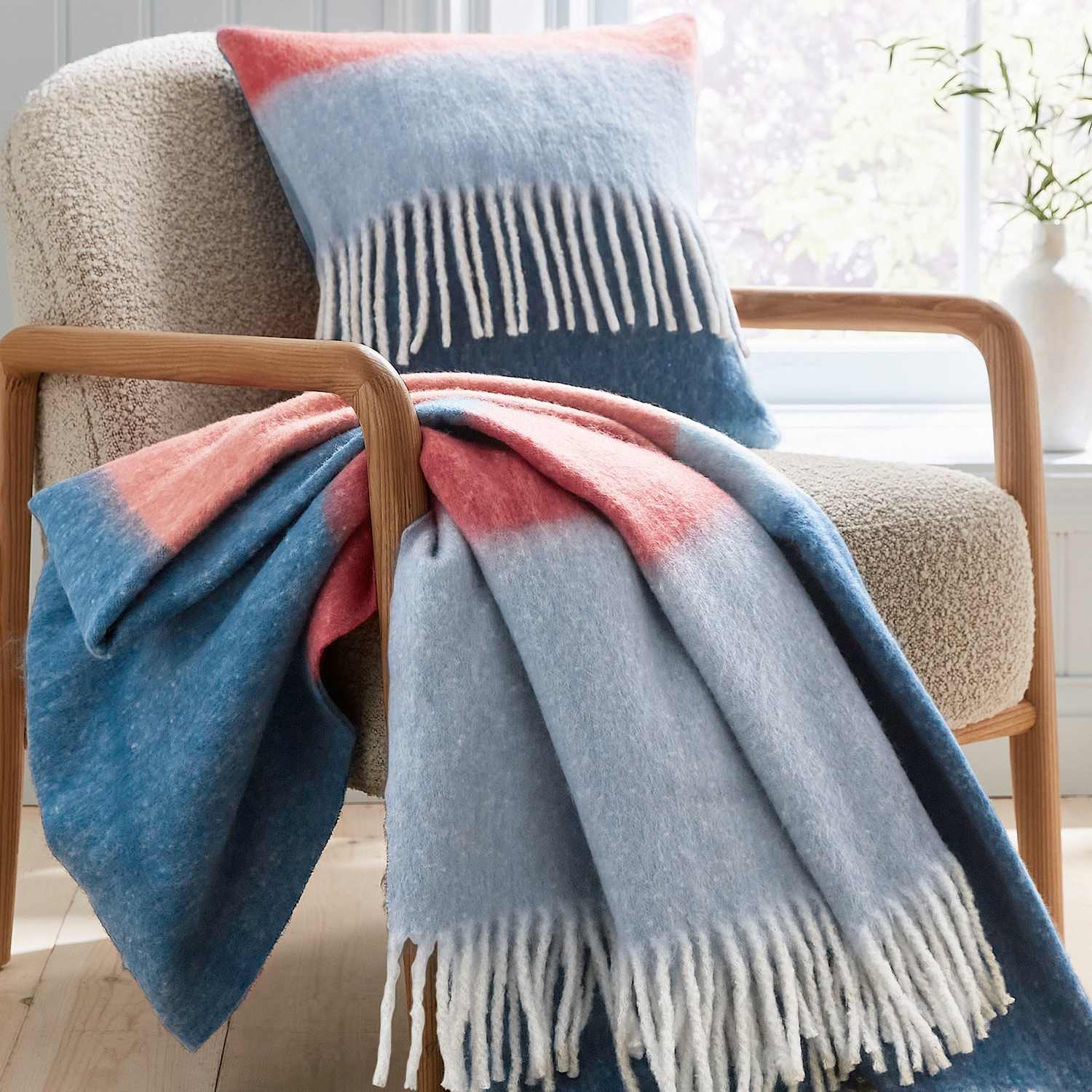Land & Shore Landscape Throw - Extra Large - Blue Mix - Available at M&S