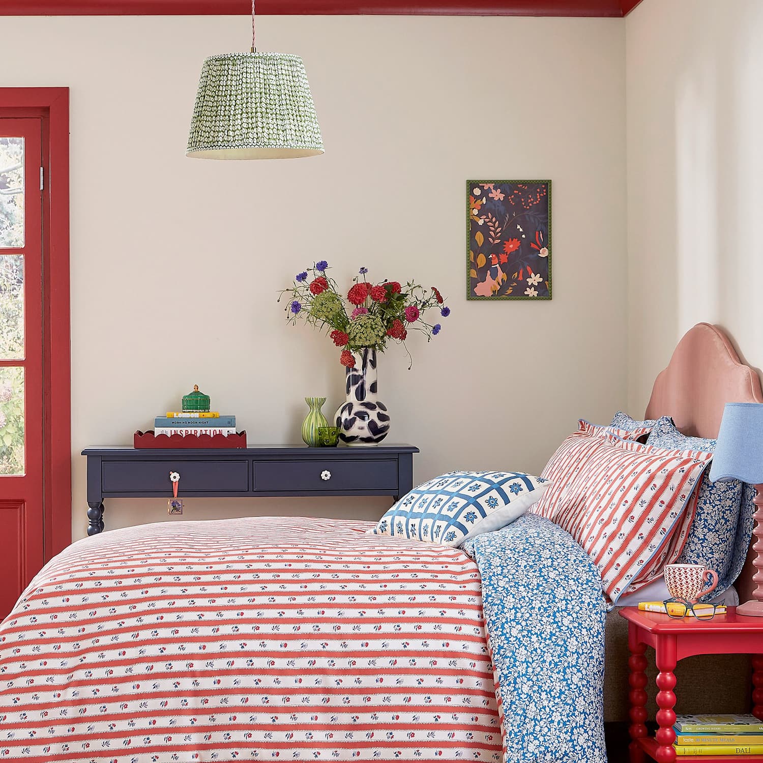 Land & Shore Pure Cotton Quintin Stripe Bedding Set - Single (3 ft) - Blue Mix - Available at M&S