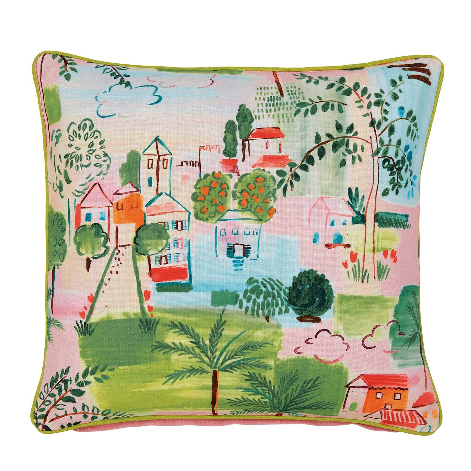 Land & Shore Pure Cotton Patterned Cushion - Multi - Available at M&S
