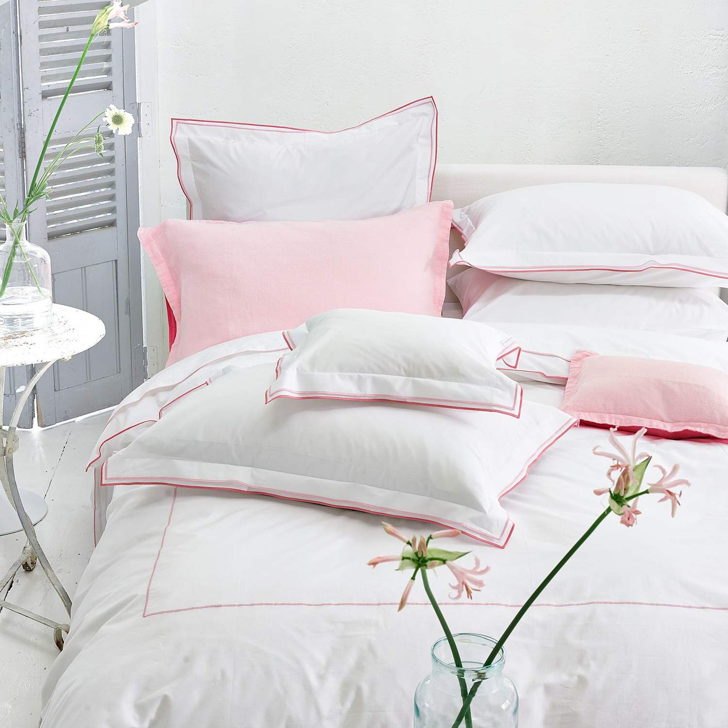 Designers Guild Pure Cotton Astor Bedding Set - Double (4 ft 6) - Light Pink Mix - Available at M&S