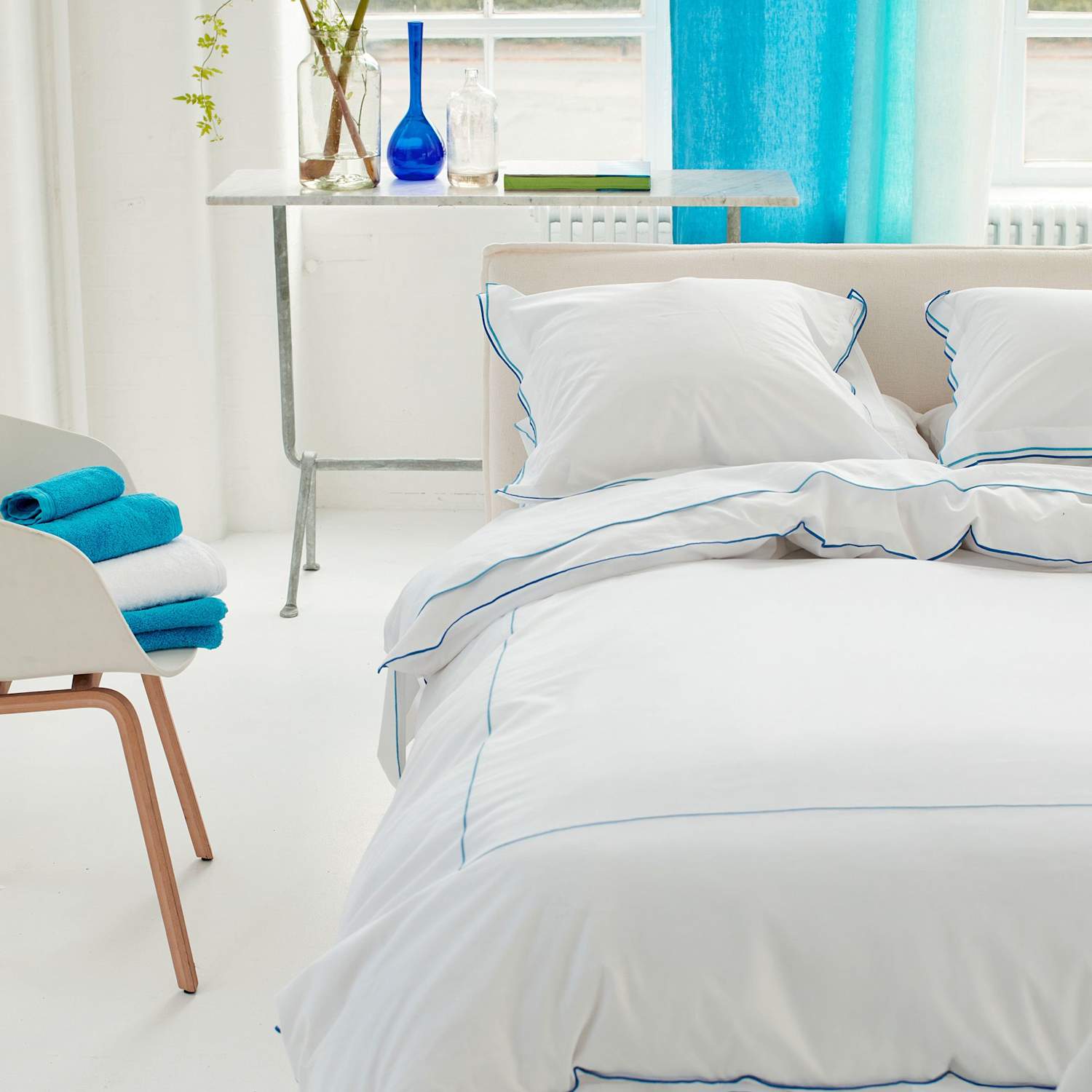 Designers Guild Pure Cotton Astor Bedding Set - Single (3 ft) - Blue Mix - Available at M&S