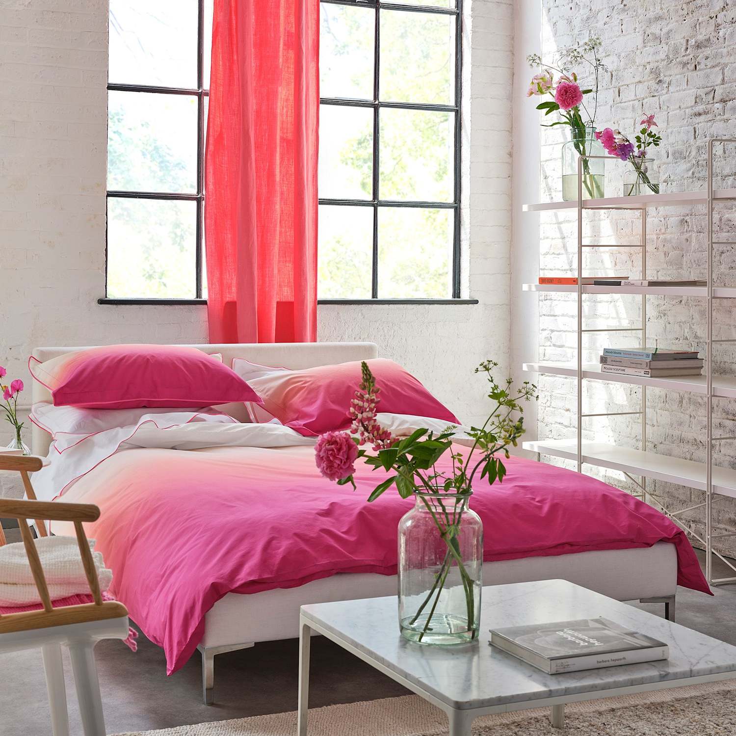 Designers Guild Pure Cotton Savoie Bedding Set - Single (3 ft) - Pink Mix - Available at M&S