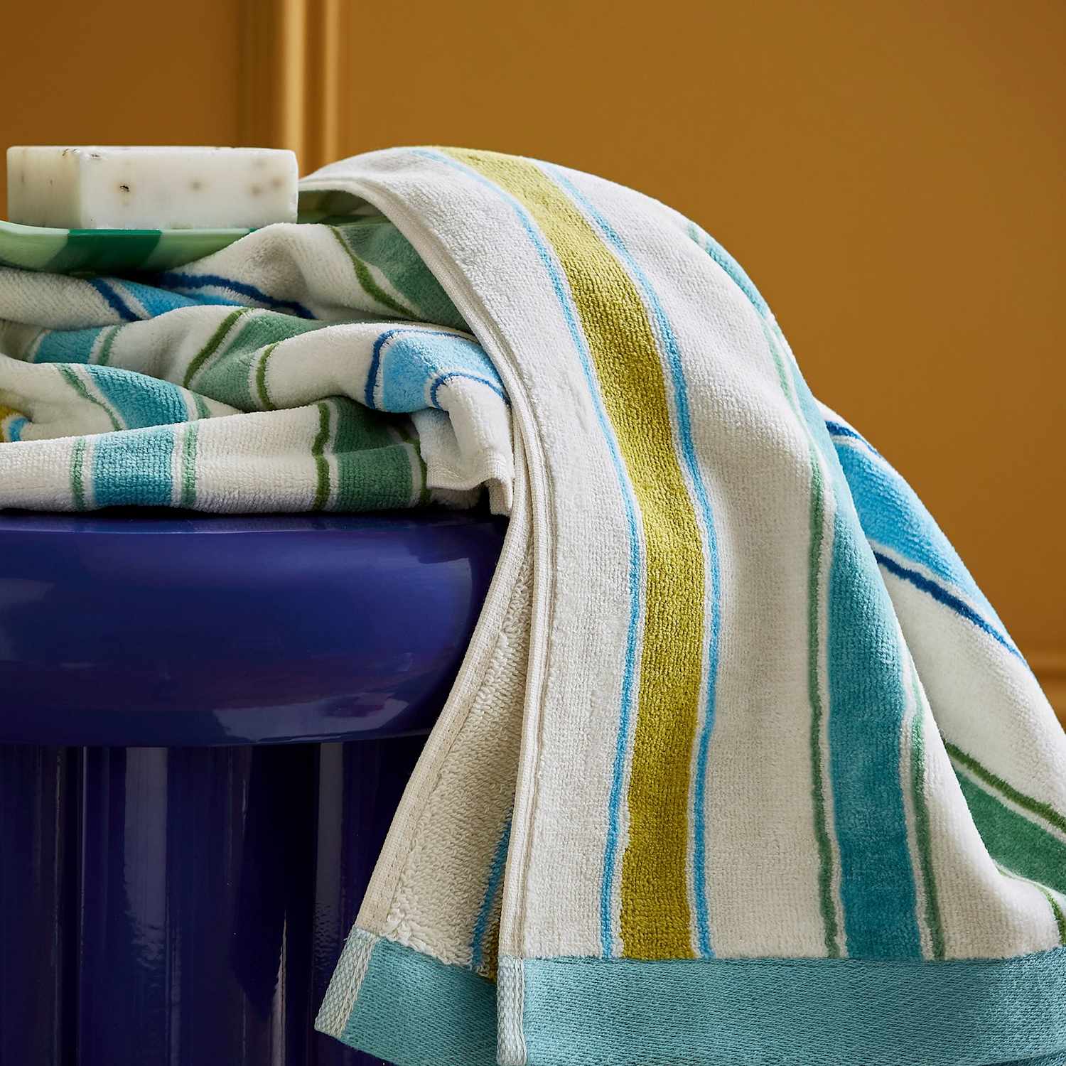 Land & Shore Pure Cotton Barrow Stripe Towel - Bath Towel - Multi - Available at M&S