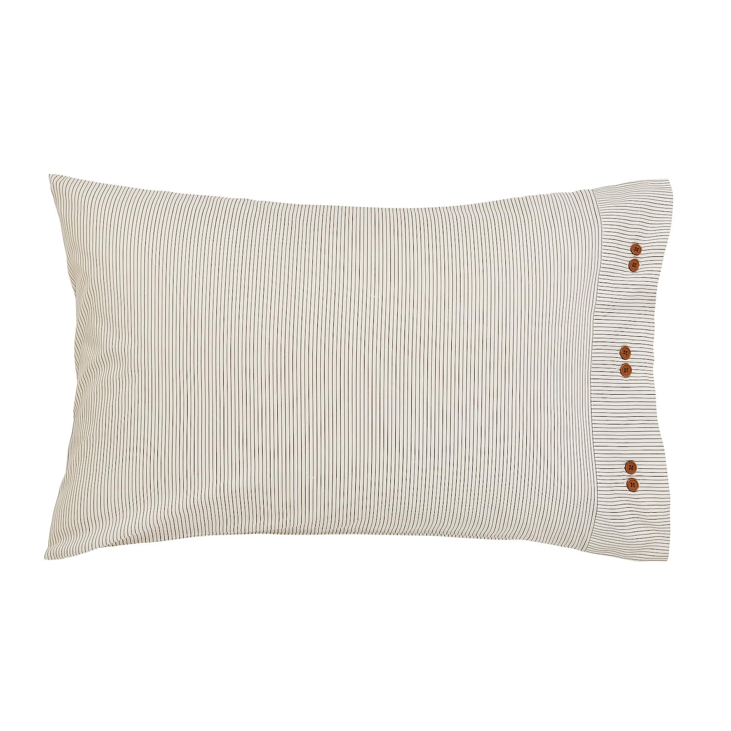Bedeck Of Belfast 2 Pack Pure Cotton Alba Striped Pillowcases - Grey Mix - Available at M&S