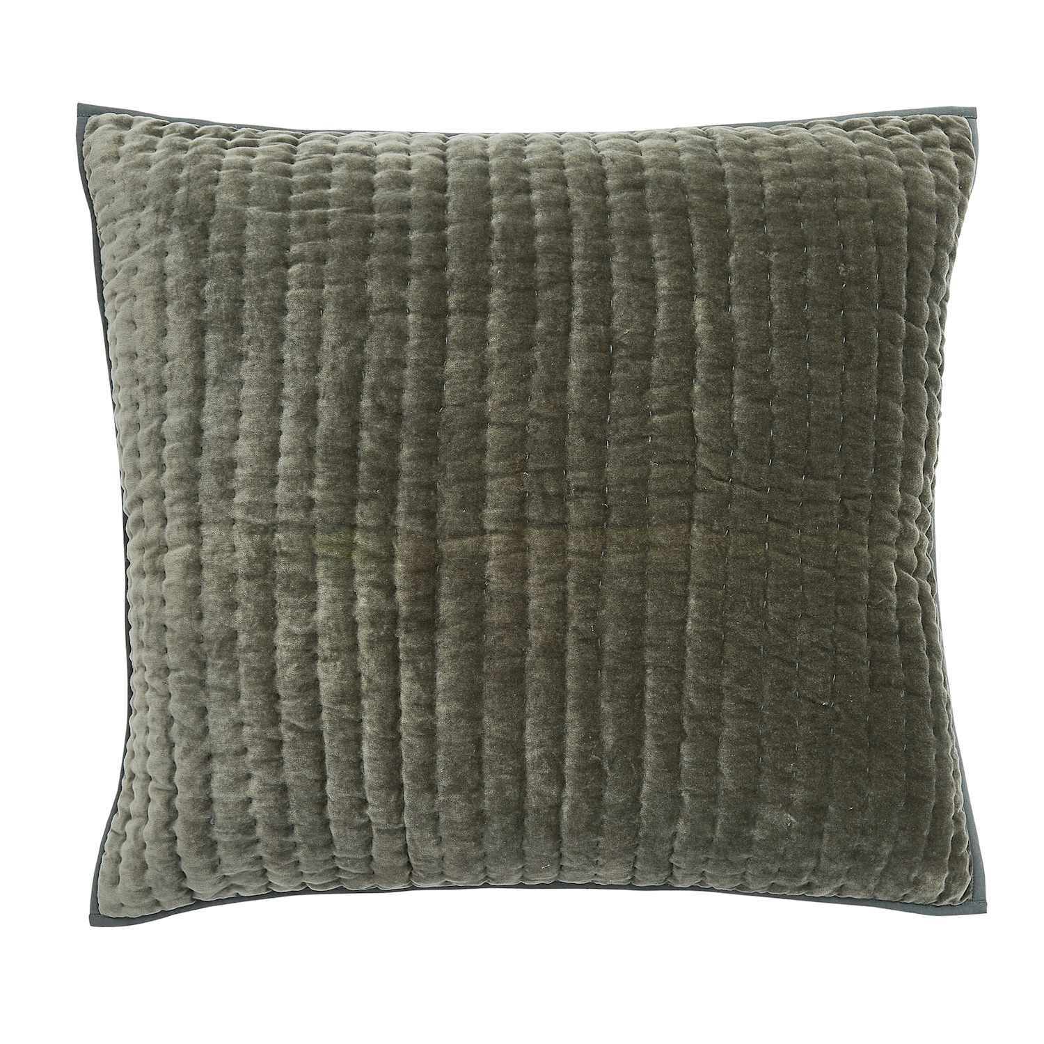 Bedeck Of Belfast Velvet 1000 Thread Count Square Pillowcase - Green - Available at M&S