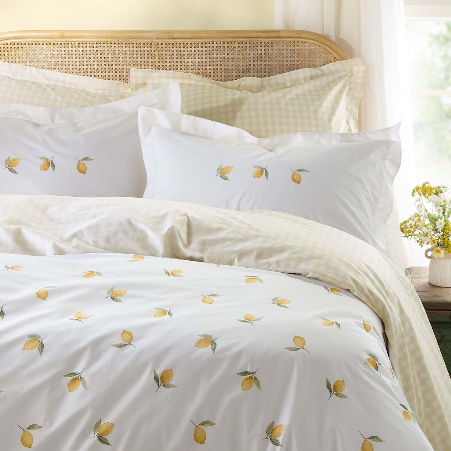 Sophie Allport Pure Cotton Lemons Bedding Set - Single (3 ft) - White Mix - Available at M&S