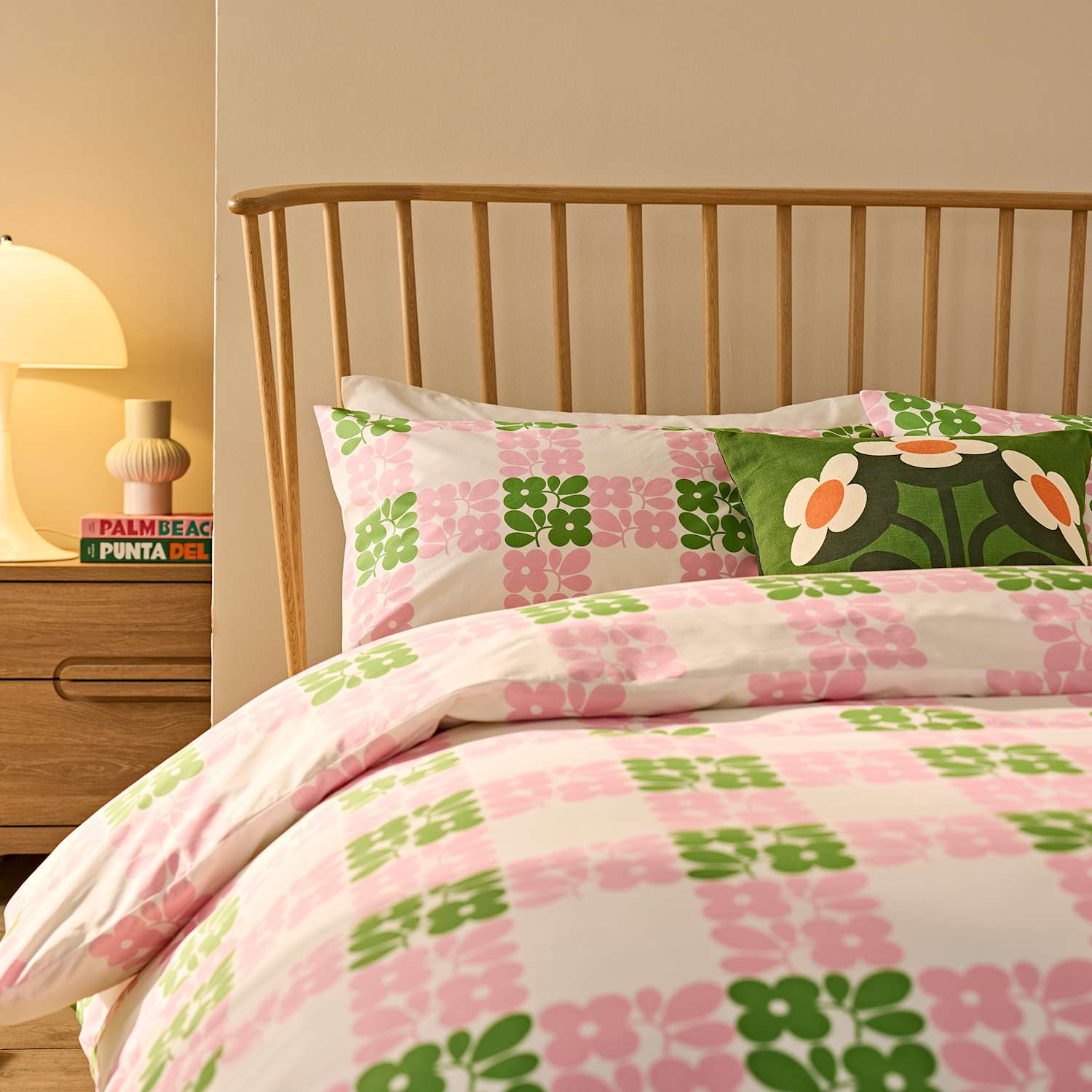 Orla Kiely 2 Pack Pure Cotton Floret Check Pillowcases - Pink Mix - Available at M&S