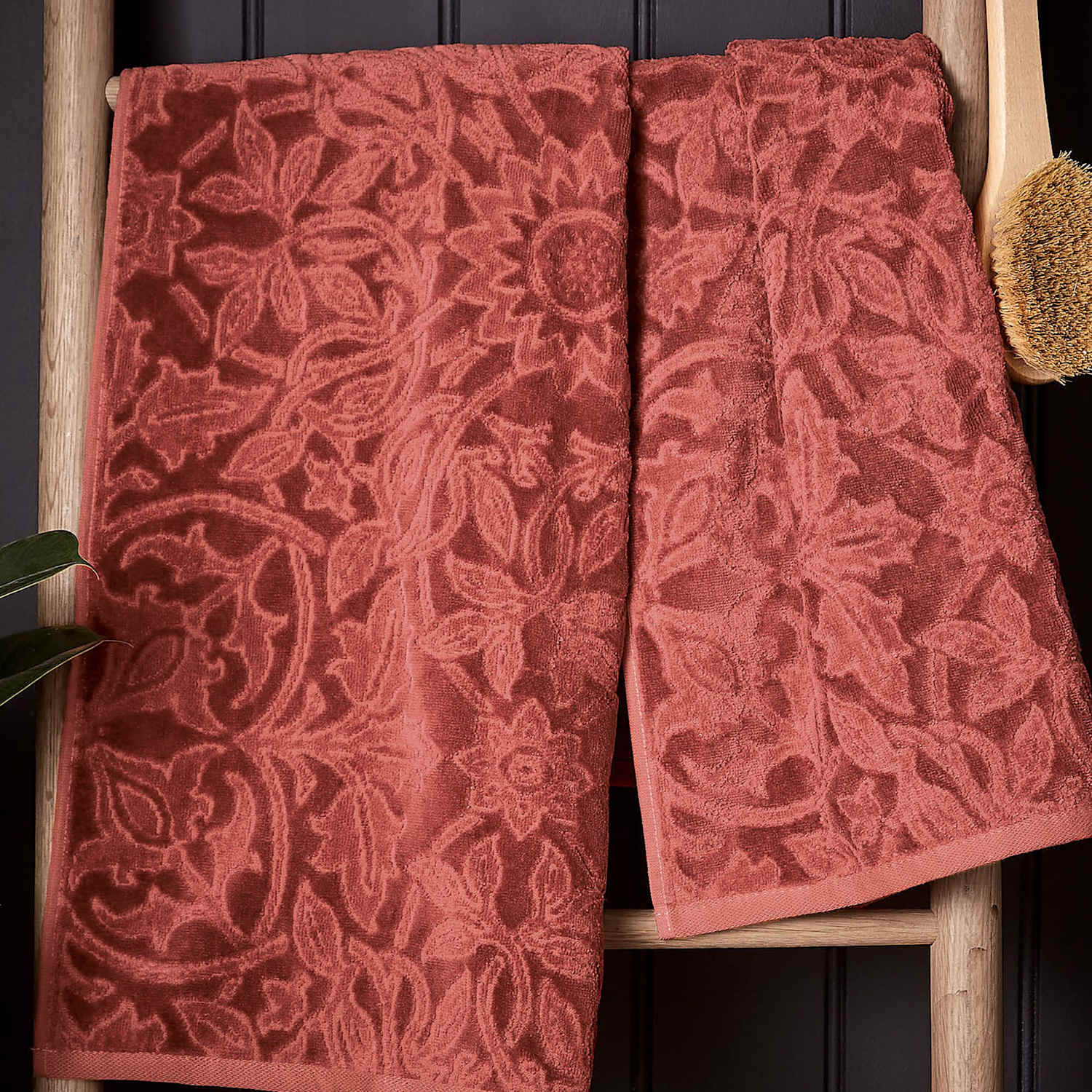 Morris & Co Unisex Cotton Rich St James Jacquard Towel - Bath Sheet - Red Mix - Available at M&S