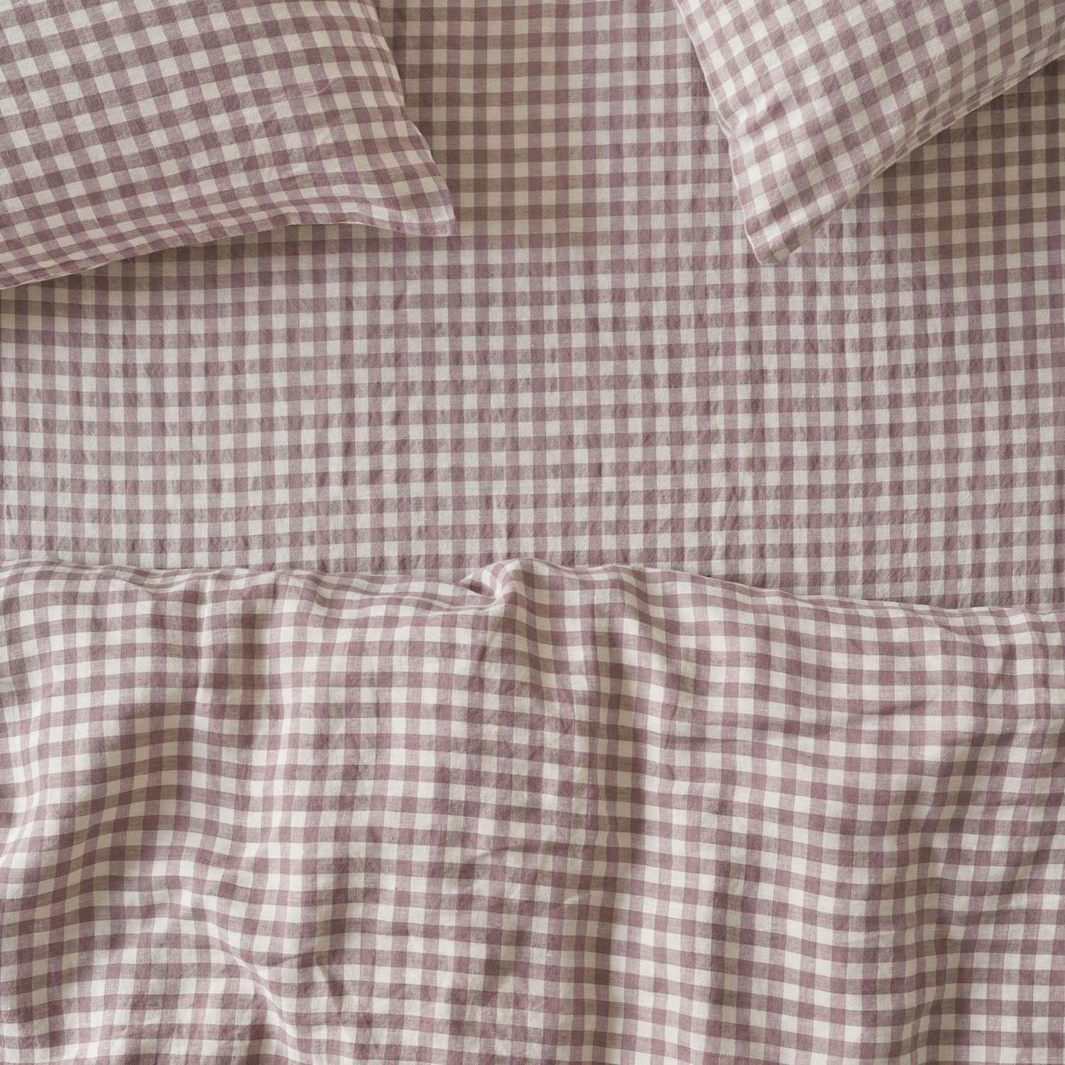 Piglet In Bed Linen Rich Gingham Fitted Sheet - King Size (5 ft) - Pink Mix - Available at M&S