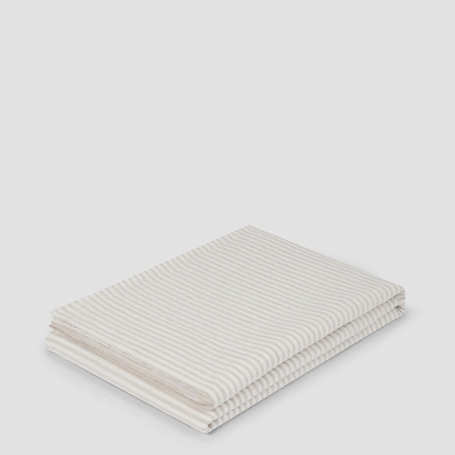 Piglet In Bed Pure Linen Striped Flat Sheet - Double (4 ft 6) - Oatmeal Mix - Available at M&S