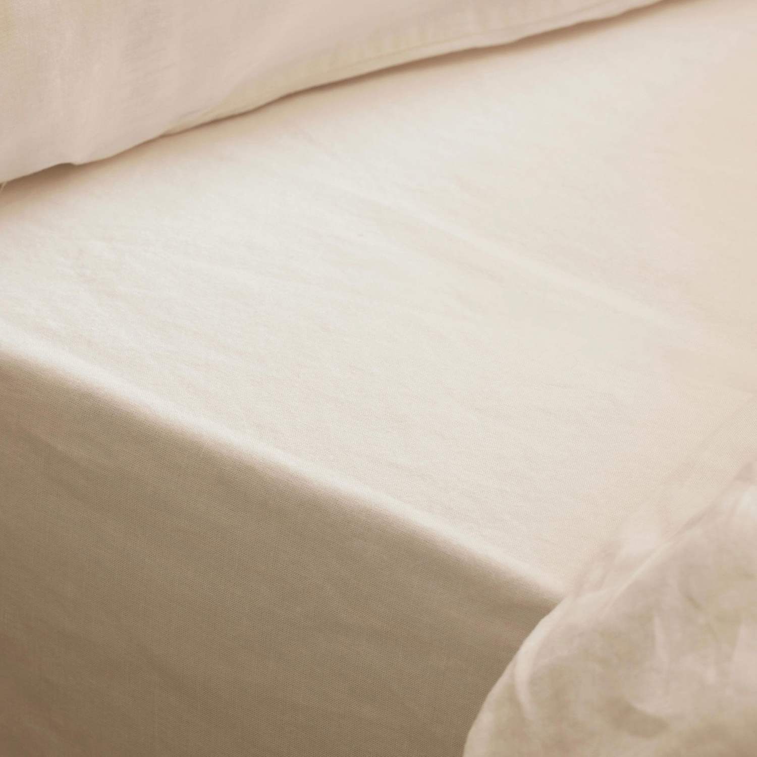 Piglet In Bed Pure Linen Fitted Sheet - Single (3 ft) - Cream - Available at M&S