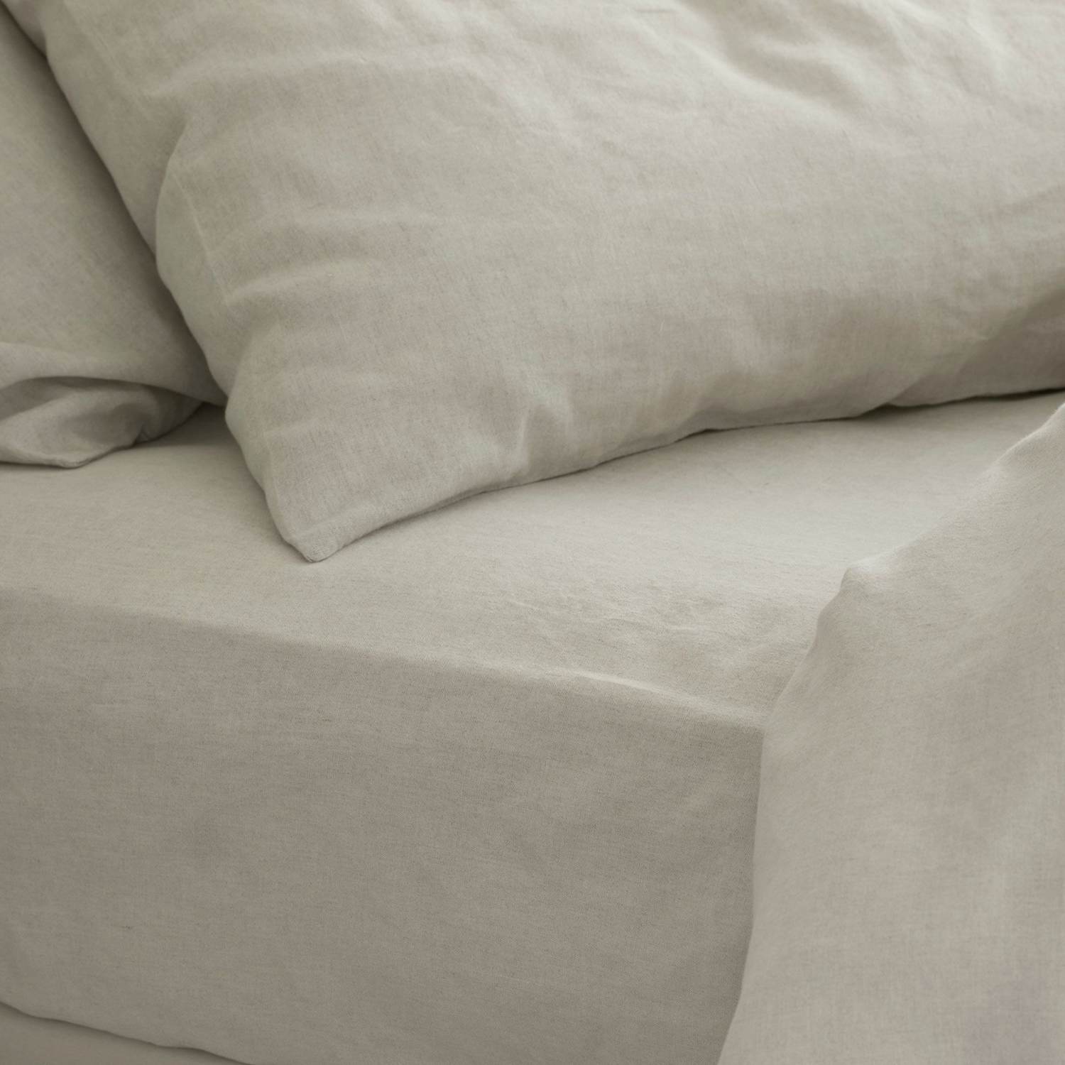Piglet In Bed Pure Linen Fitted Sheet - King Size (5 ft) - Oatmeal - Available at M&S