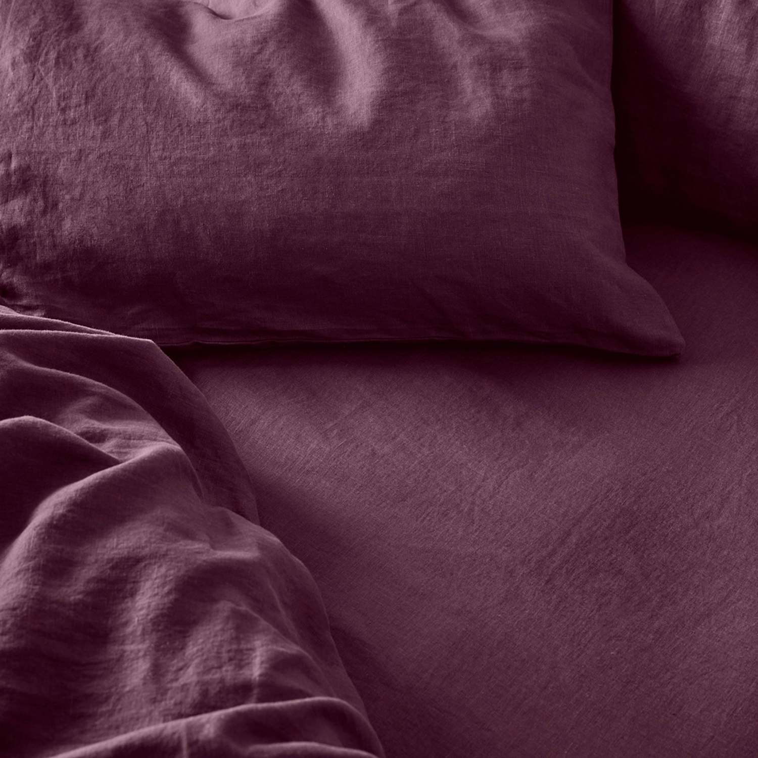 Piglet In Bed Linen Rich Fitted Sheet - Single (3 ft) - Dark Purple - Available at M&S