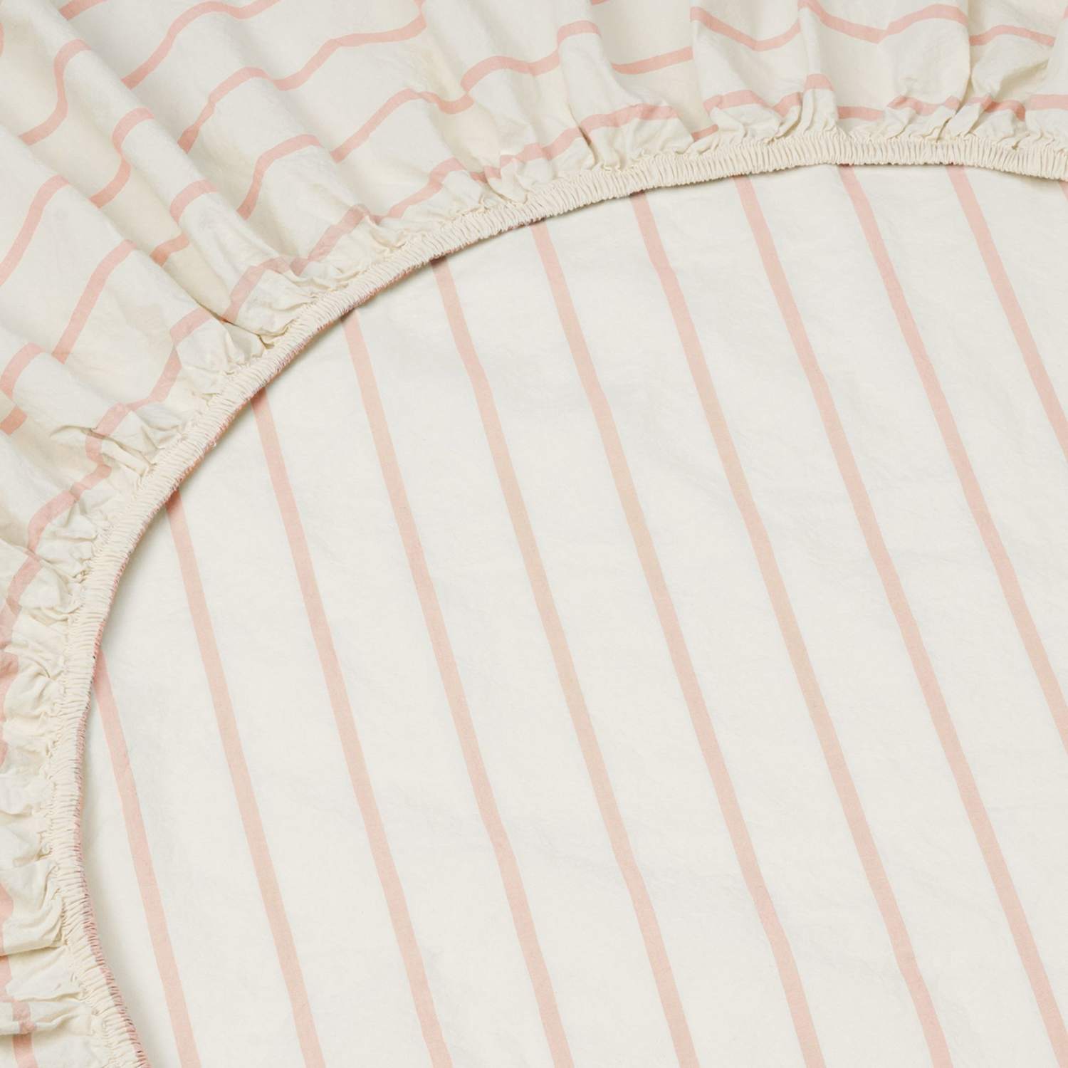 Piglet In Bed Pure Cotton Striped Fitted Sheet - Single (3 ft) - Pink Mix - Available at M&S