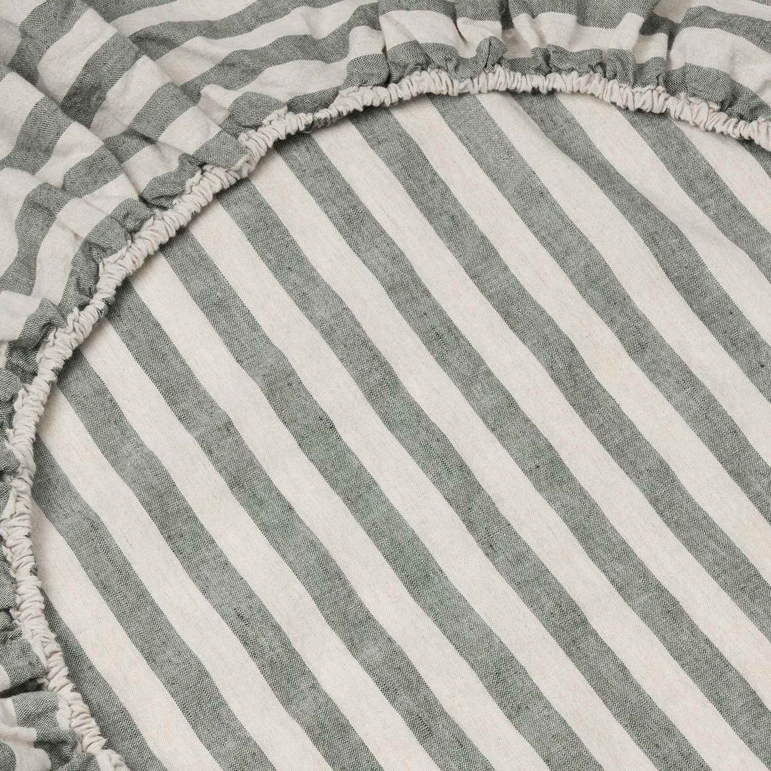 Piglet In Bed Linen Rich Pembroke Stripe Fitted Sheet - Super King Size (6 ft) - Grey Mix - Available at M&S