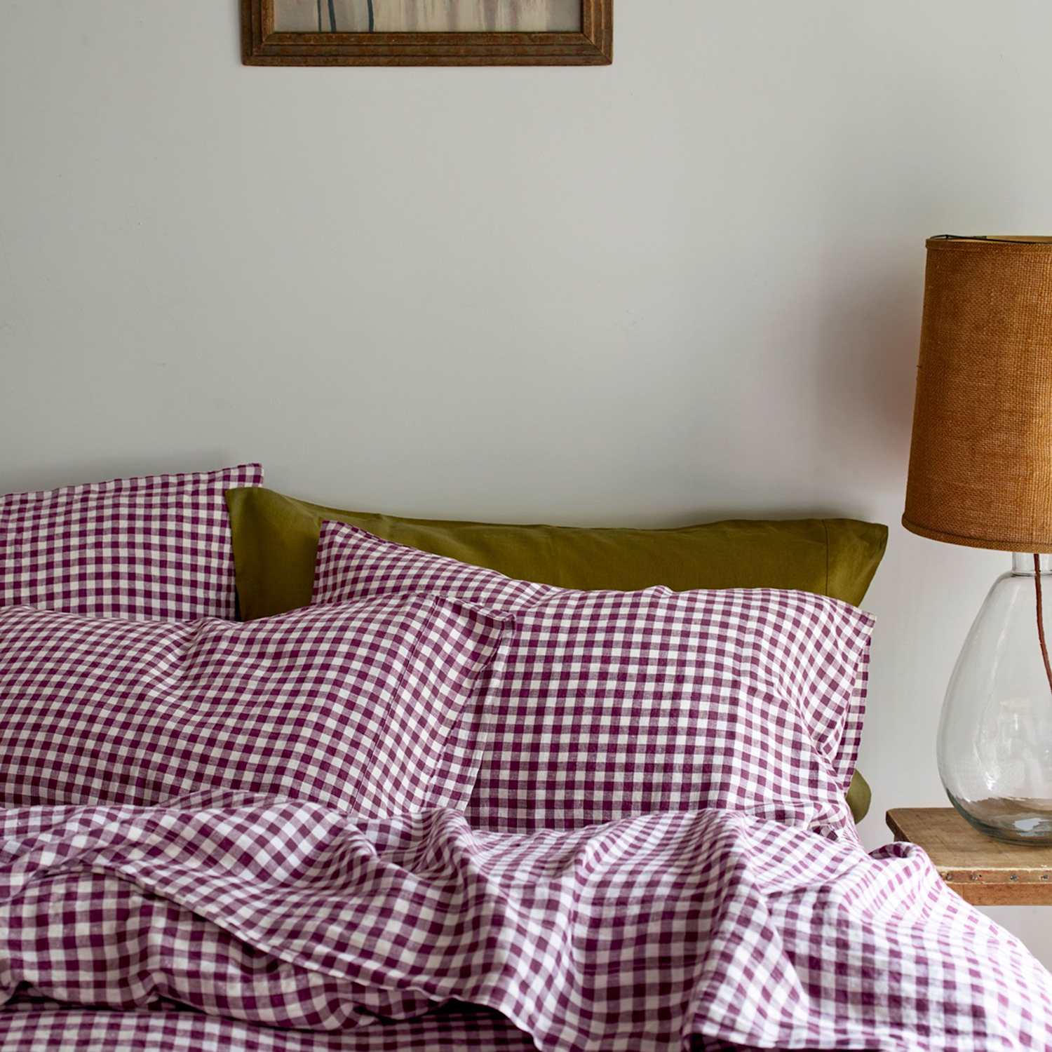 Piglet In Bed Linen Rich Gingham Pillowcase Set - Purple Mix - Available at M&S