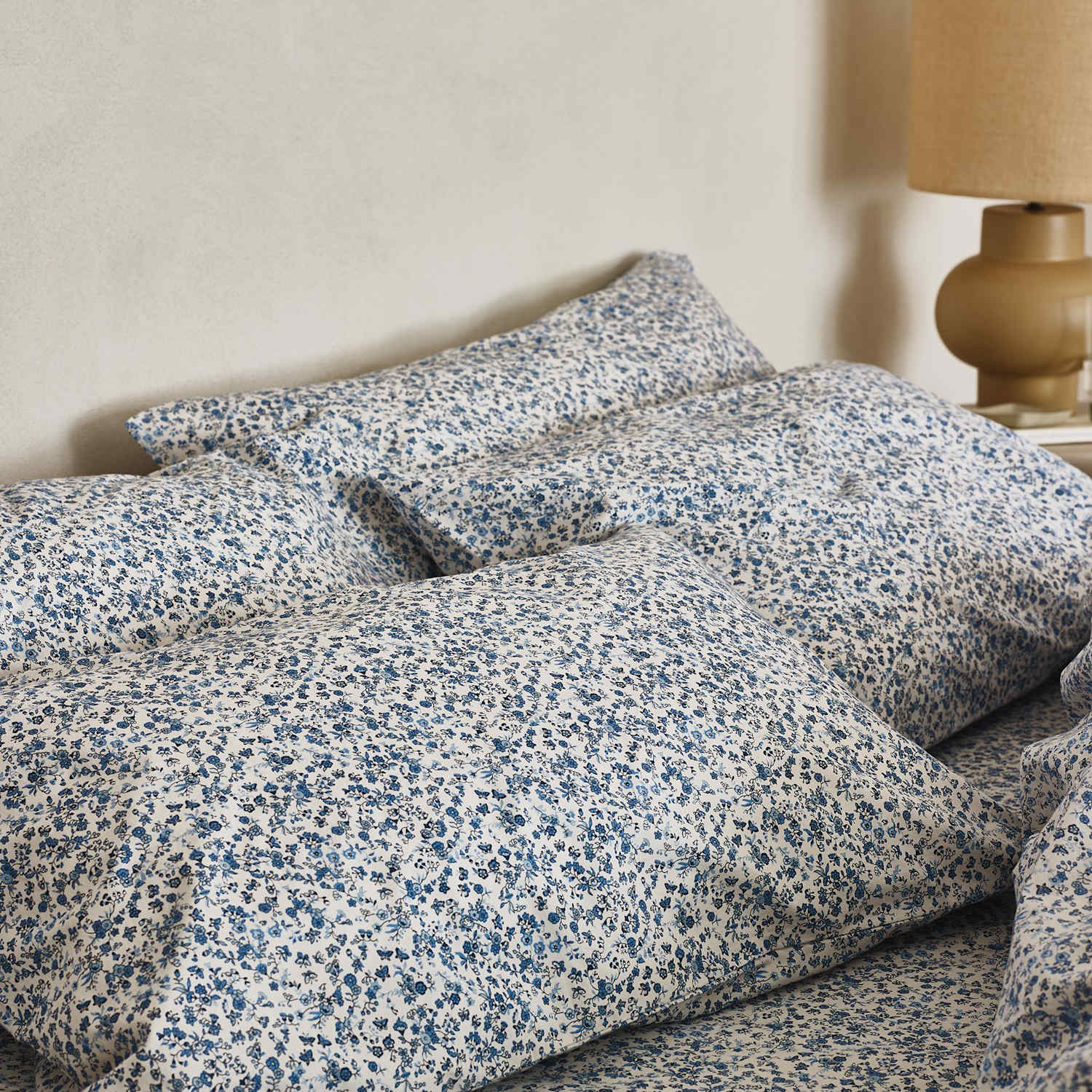 Piglet In Bed 2 Pack Pure Cotton Mini Meadow Pillowcases - Blue Mix - Available at M&S