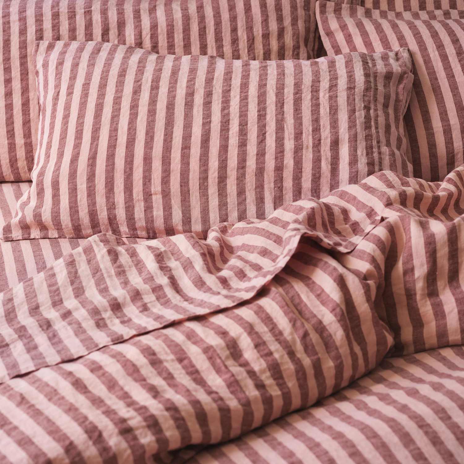 Piglet In Bed 2 Pack Linen Rich Pembroke Pillowcases - Pink Mix - Available at M&S