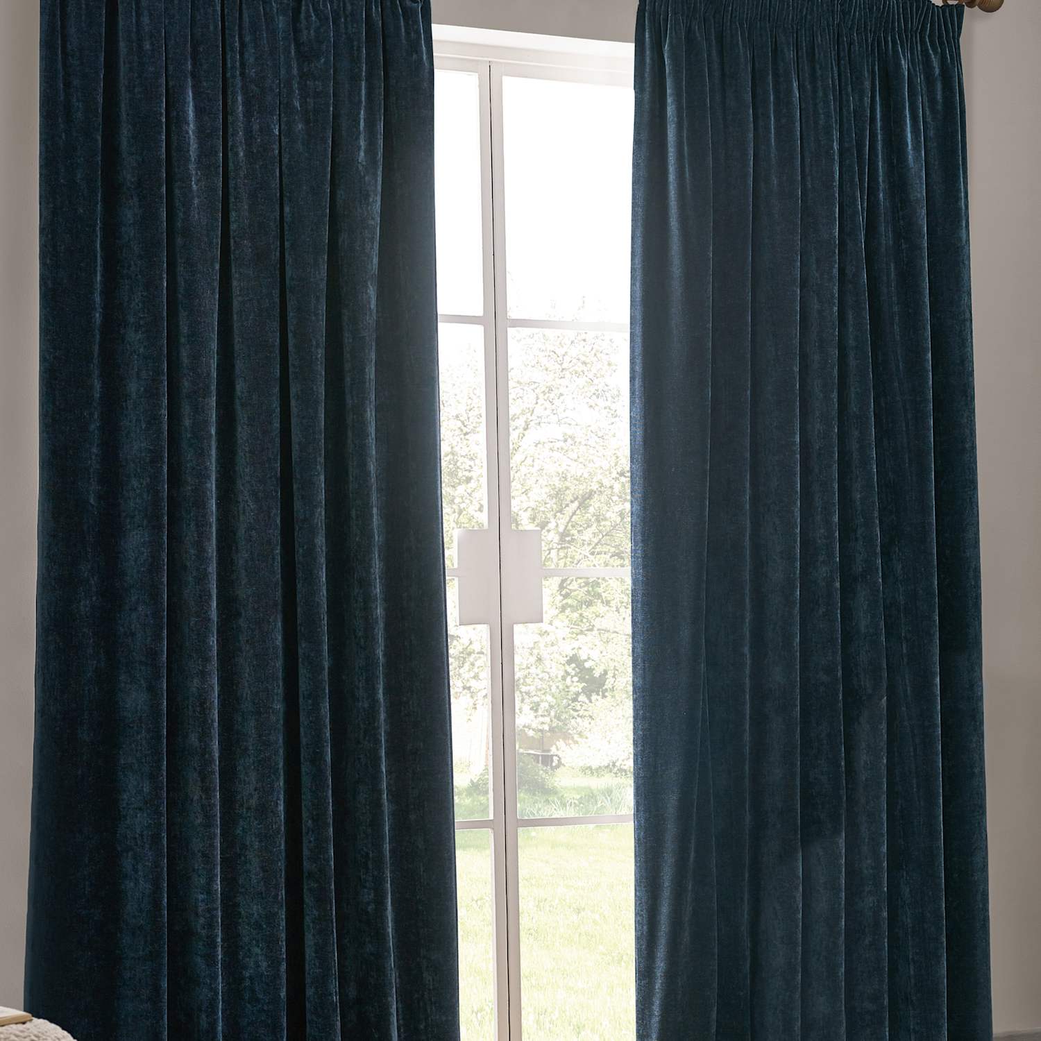 Yard Chenille Blackout Pencil Pleat Curtains - W117cm, Drop 183cm - Navy - Available at M&S