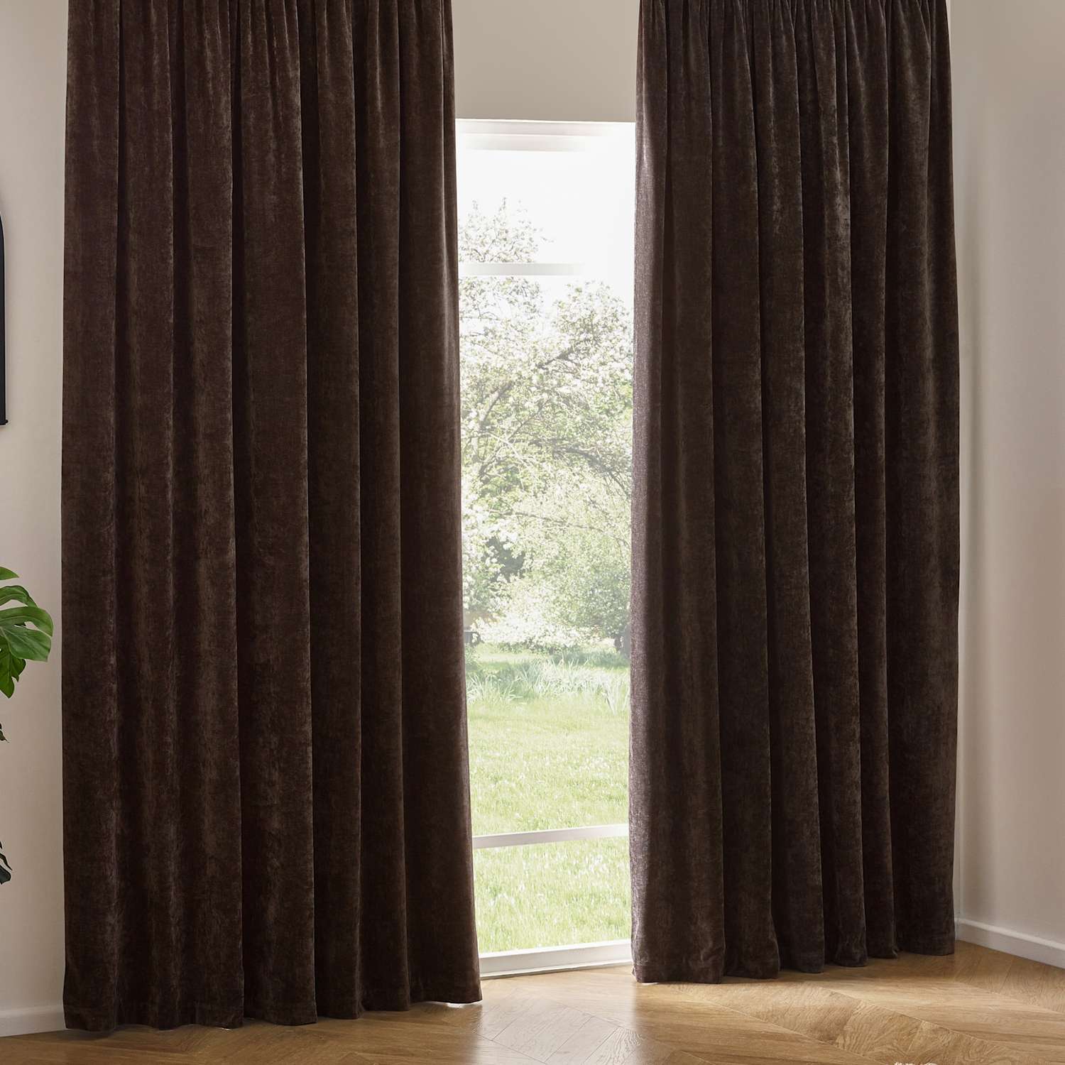 Yard Chenille Blackout Pencil Pleat Curtains - W168cm, Drop 183cm - Light Brown - Available at M&S