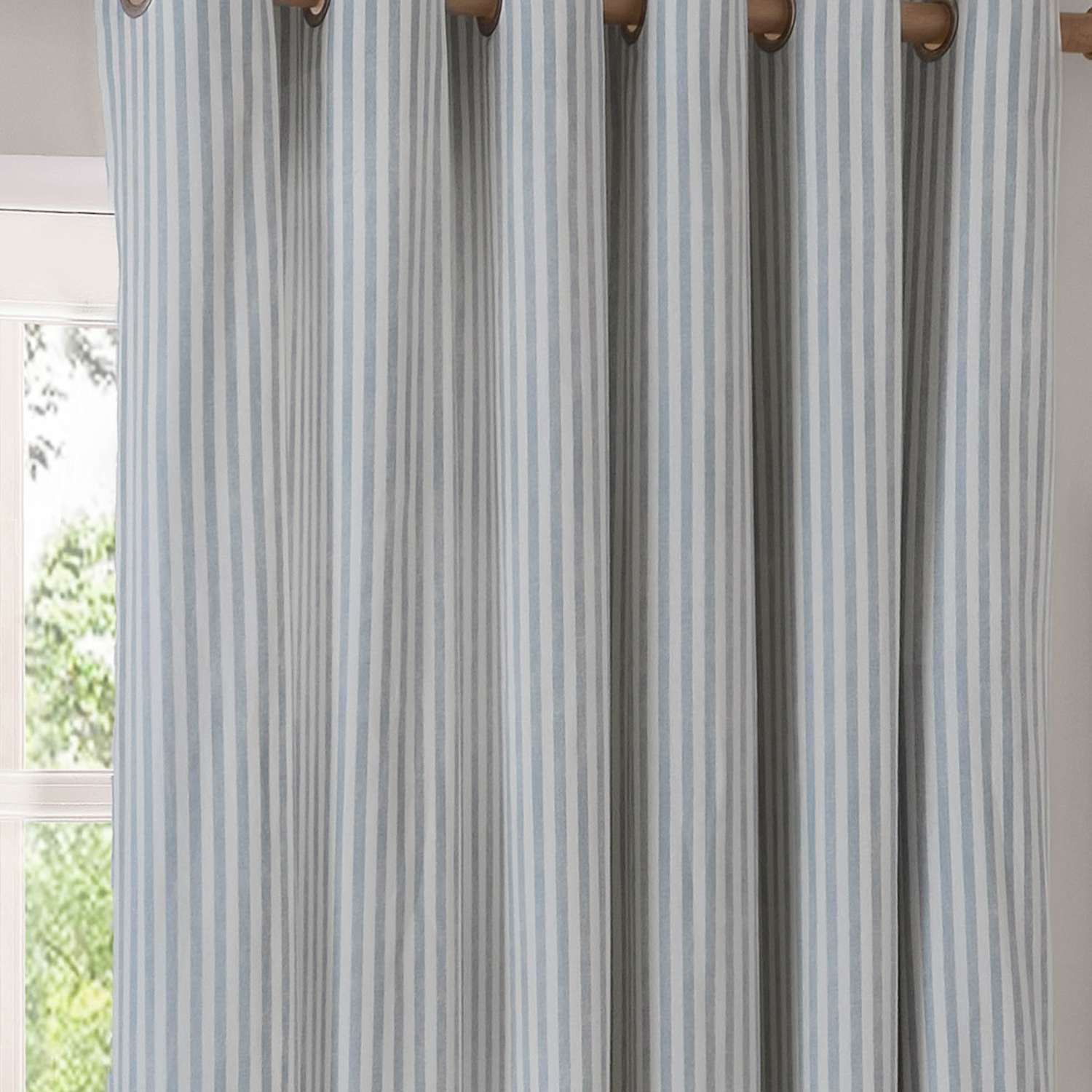 Yard Hebden Striped Blackout Eyelet Curtains - W168cm, Drop 229cm - Blue Mix - Available at M&S