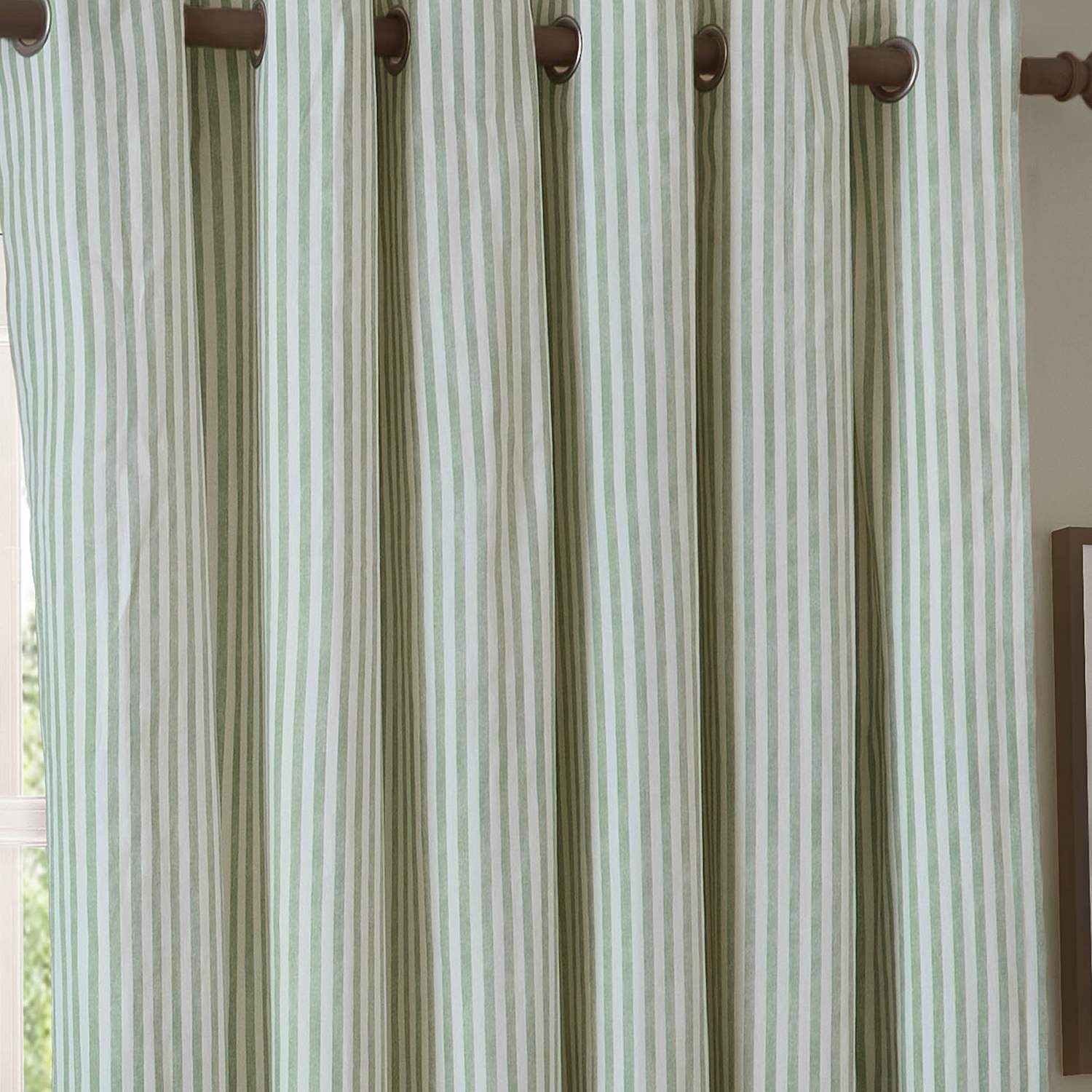 Yard Hebden Striped Blackout Eyelet Curtains - W168cm, Drop 183cm - Green Mix - Available at M&S